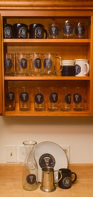 Group of Camp David Presidential Retreat Items. Five mugs, four steins, six glasses, plate and 