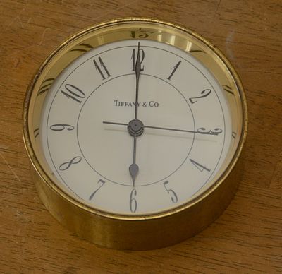 Tiffany & Co Desk Clock. Diameter 3.75 inches. Not tested for operation.