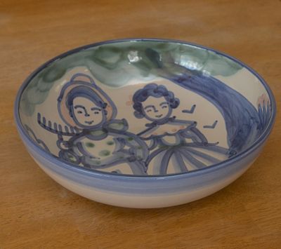 M.A. Hadley Porcelain Bowl. Diameter 11.25 inches, very good condition.
