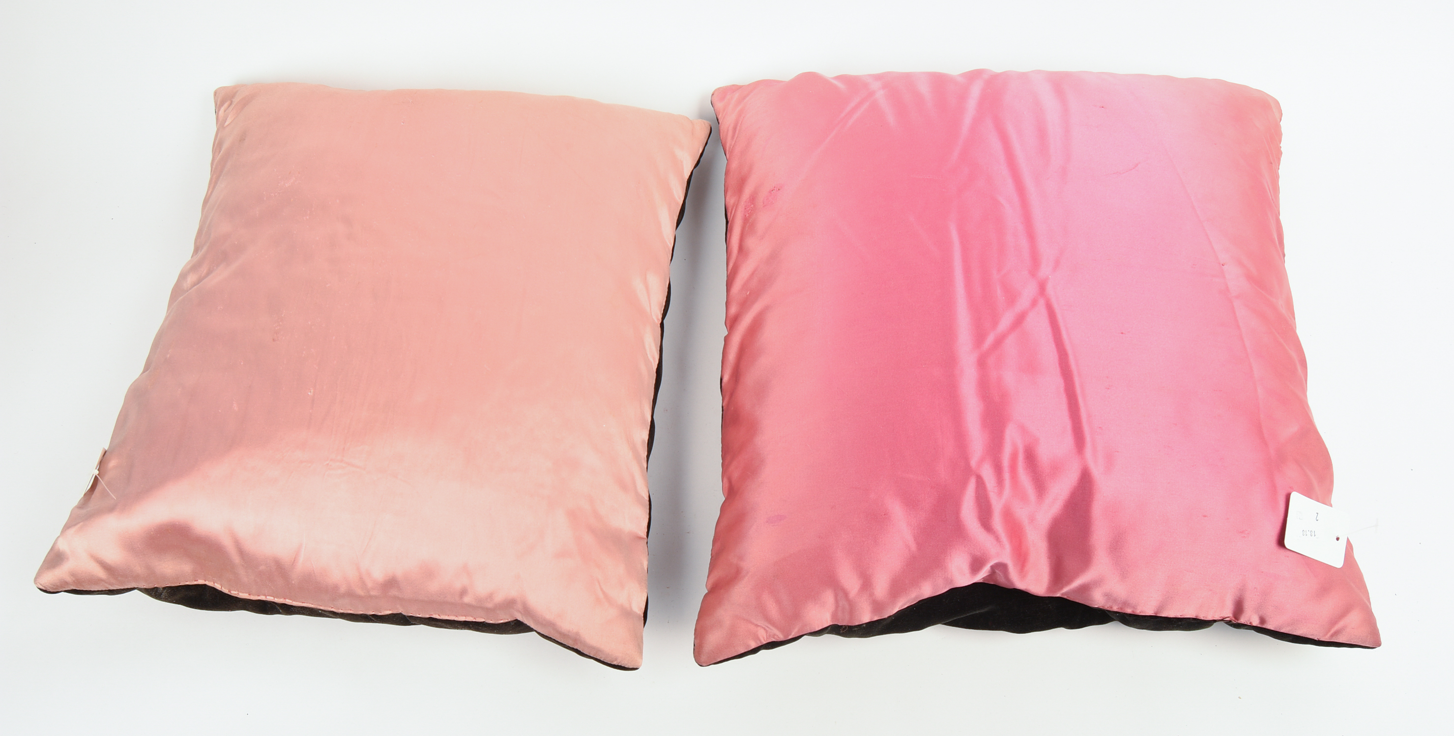 TWO 19TH CENTURY STUMPWORK PILLOWS.