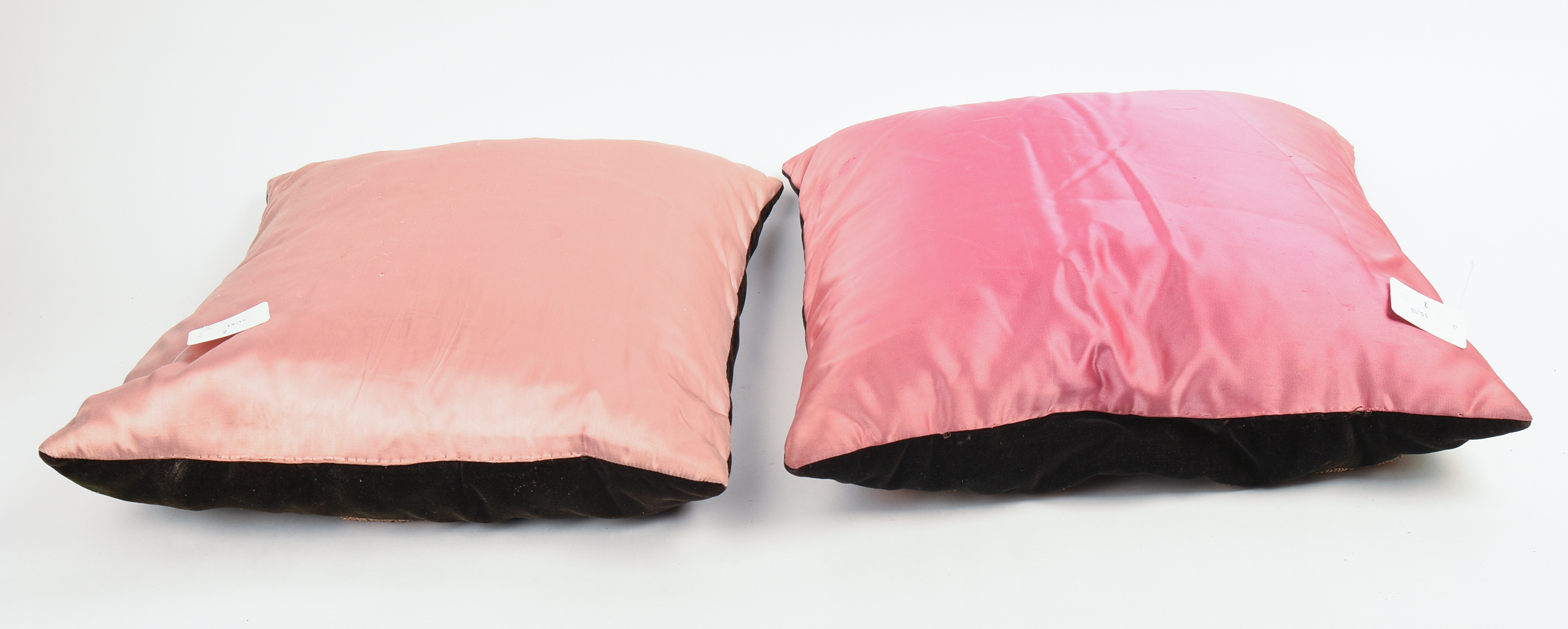 TWO 19TH CENTURY STUMPWORK PILLOWS.