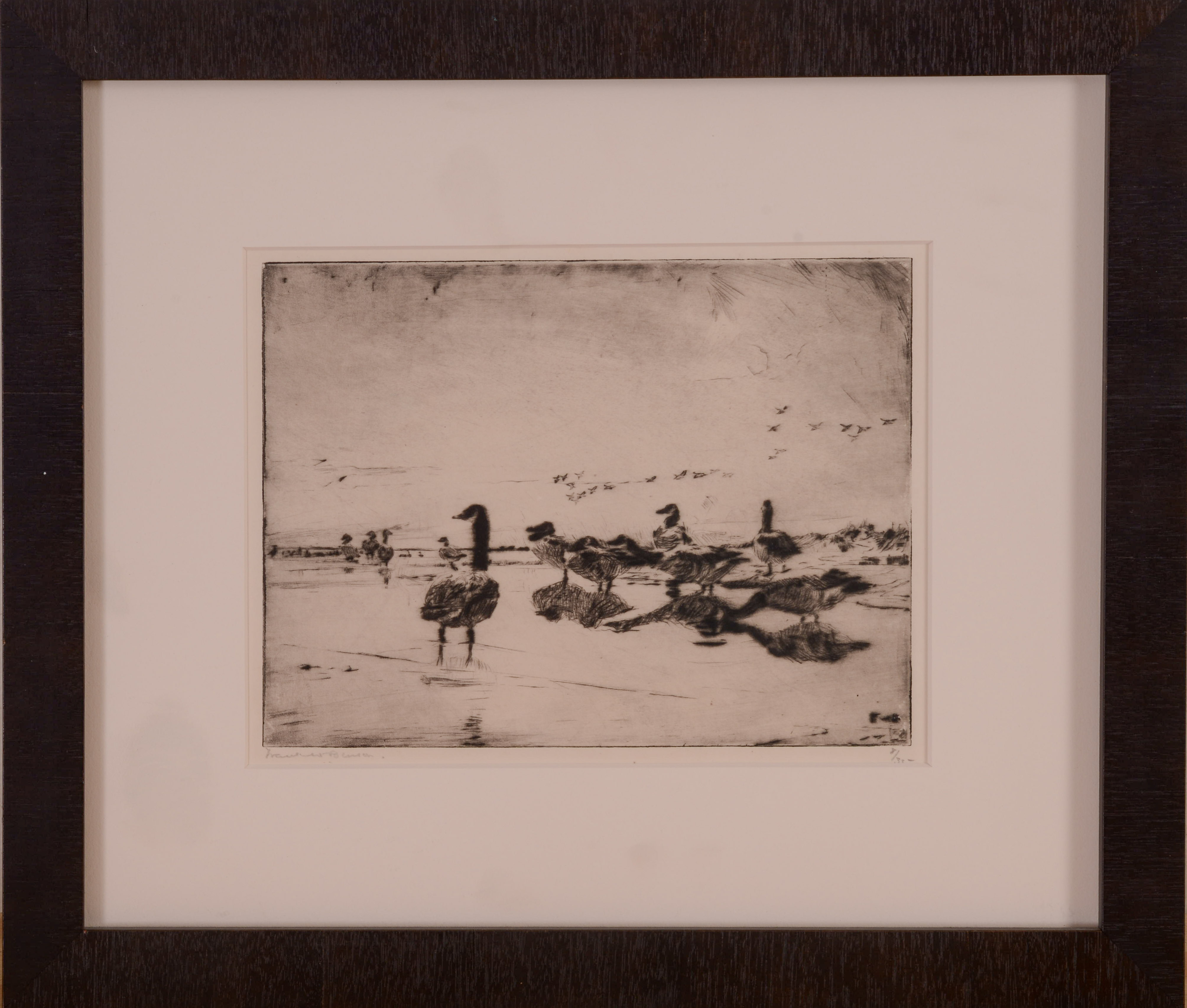 FRANK W. BENSON (1862-1951). WILD GEESE RESTING.