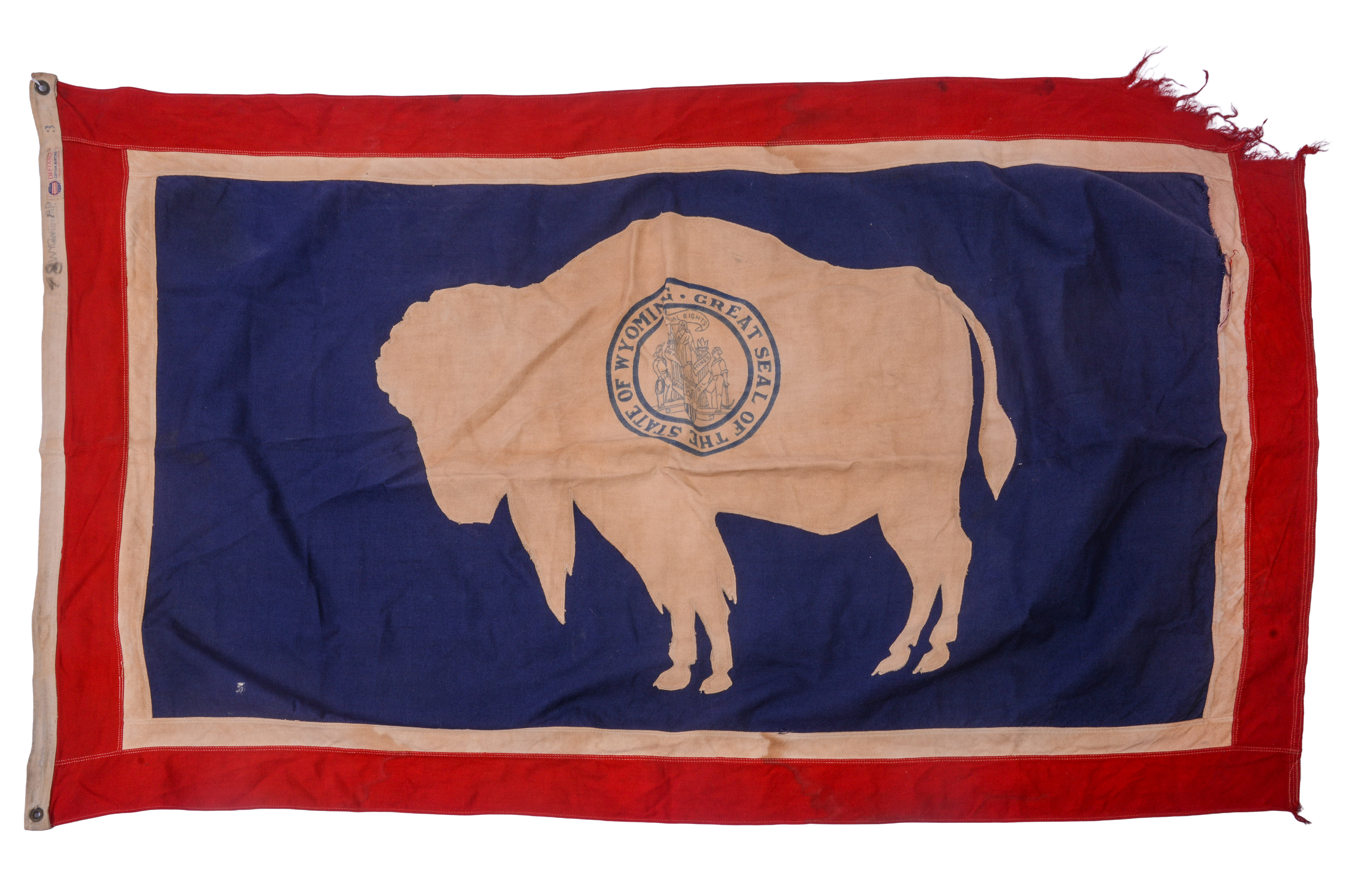 ANTIQUE WYOMING STATE FLAG.