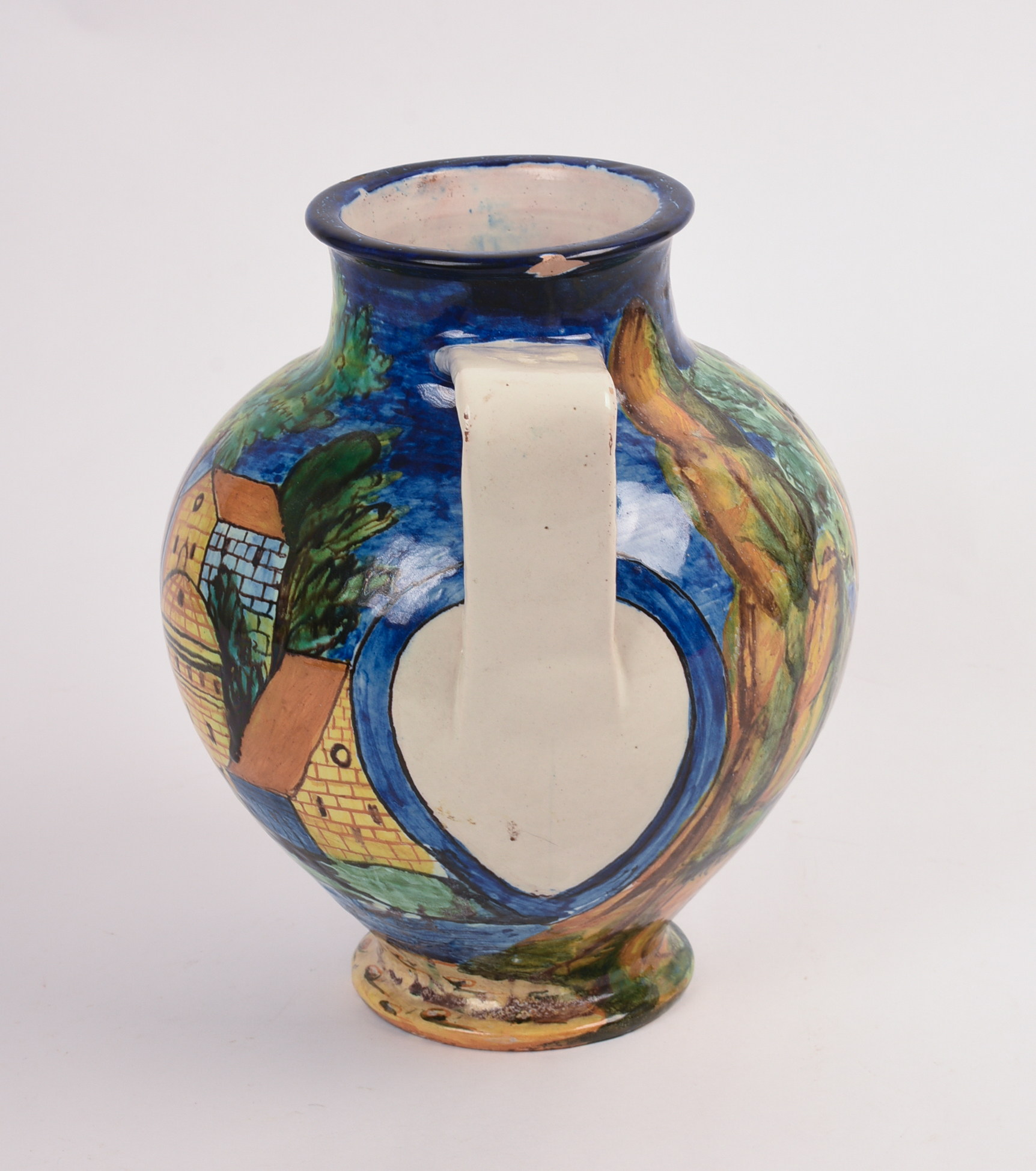 Italian Majolica Apothecary Jar.