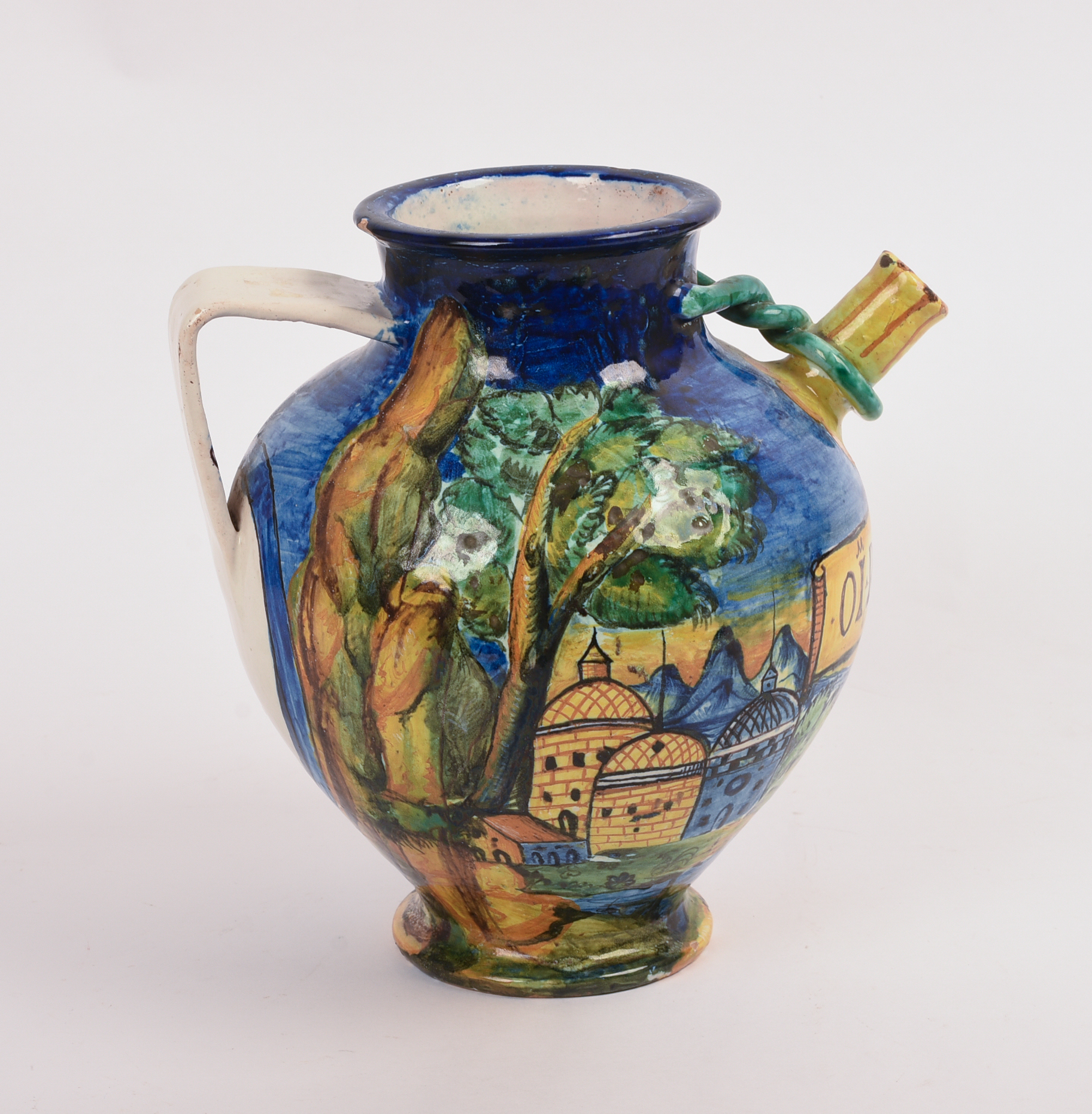 Italian Majolica Apothecary Jar.