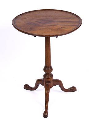 NEW ENGLAND TILT-TOP CANDLE STAND. Height 27.5 inches, diameter of top 20.5 inches.