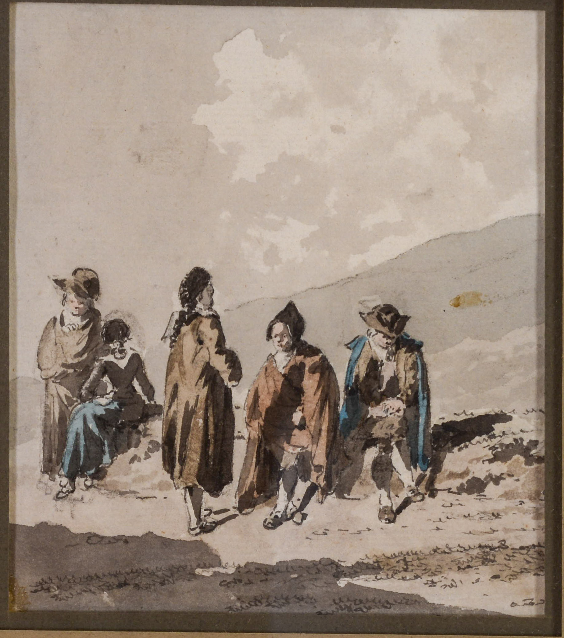 DAVID ALPHONSE BARON SANDOZ-ROLLIN (1740-1809). FIVE SPANISH TRAVELLERS.