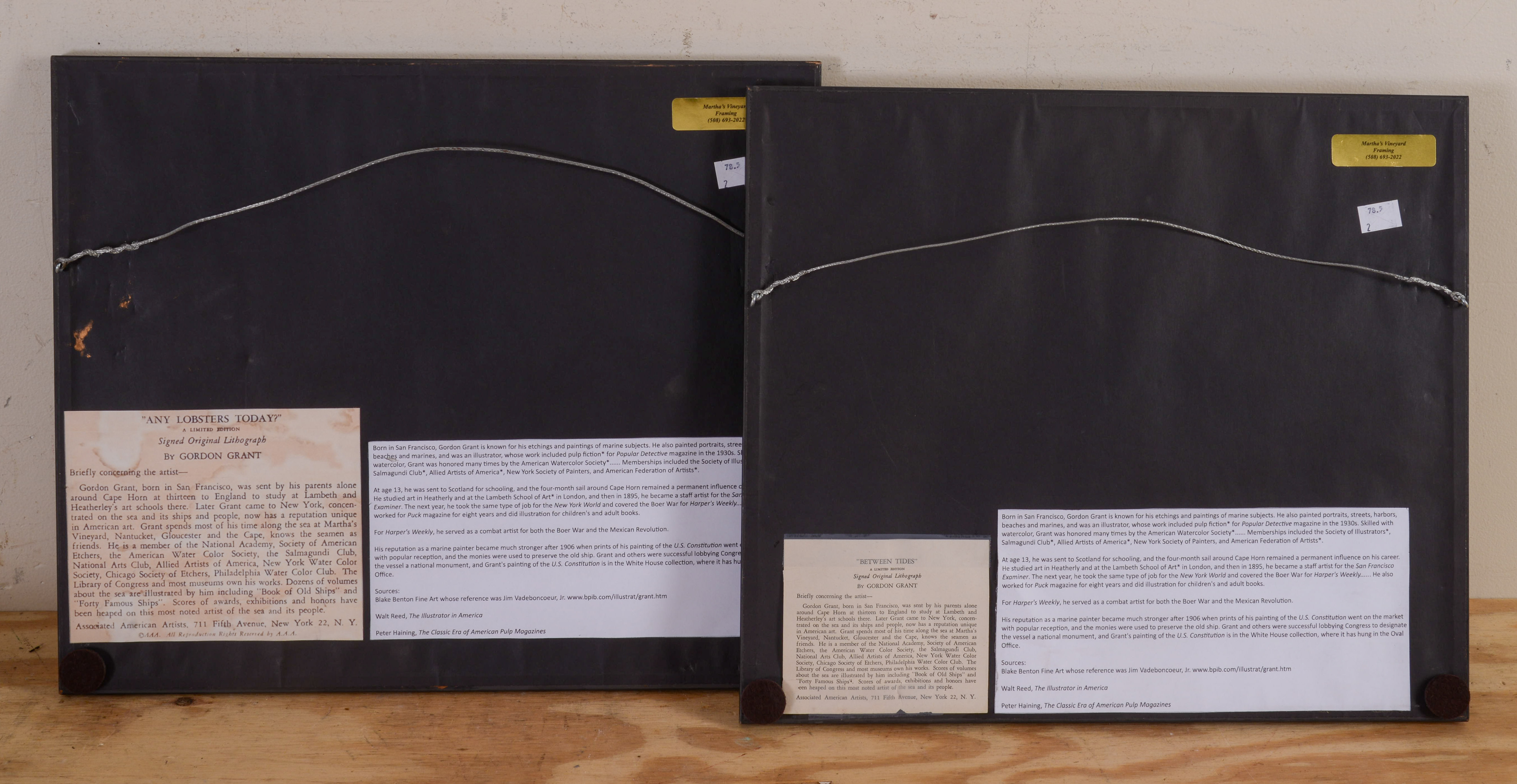 GORDON GRANT. TWO LITHOGRAPHS.