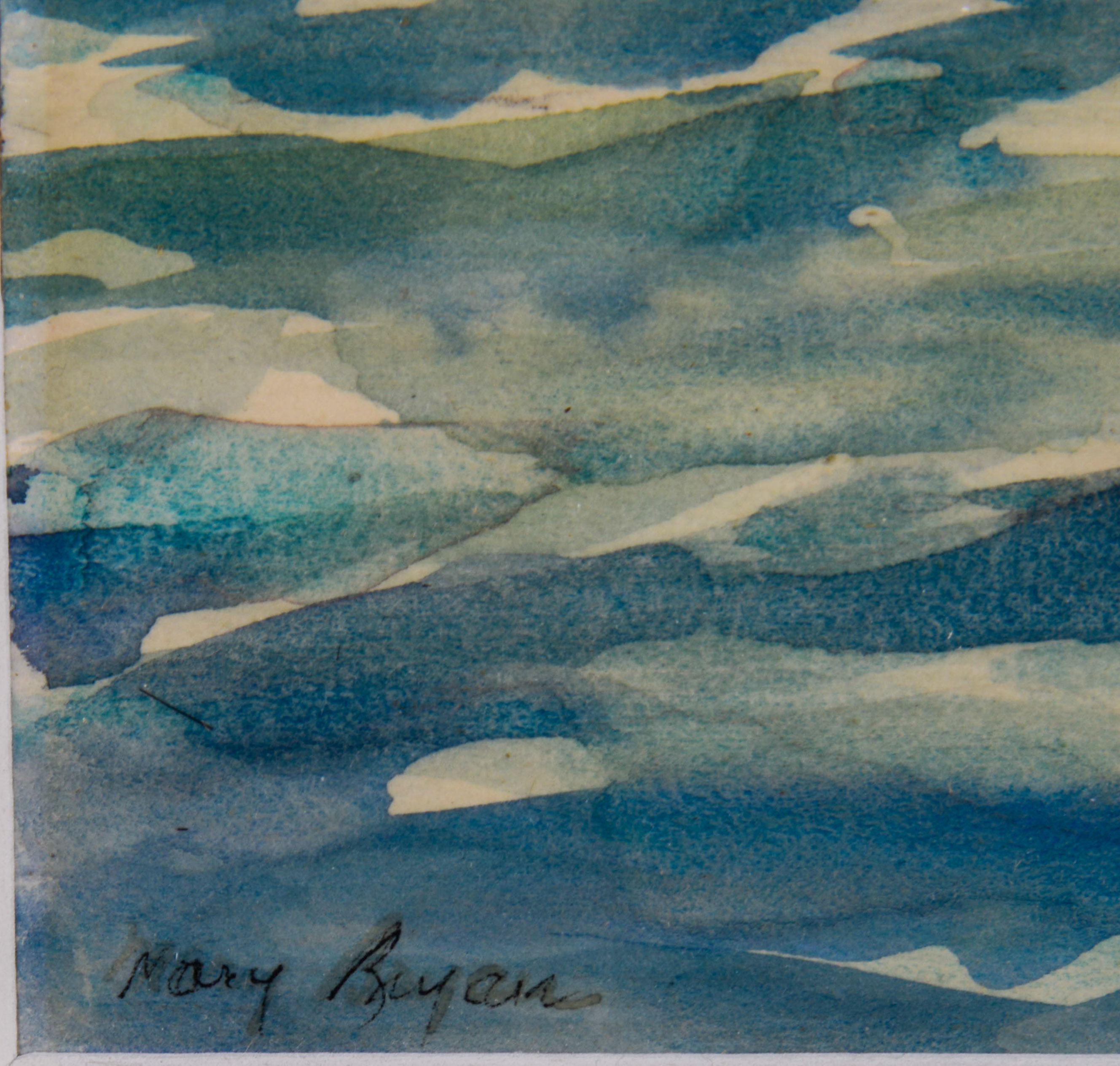 MARY TAYLOR BRYAN (1907-1978). SCHOONER OFF CAPE ANNE.
