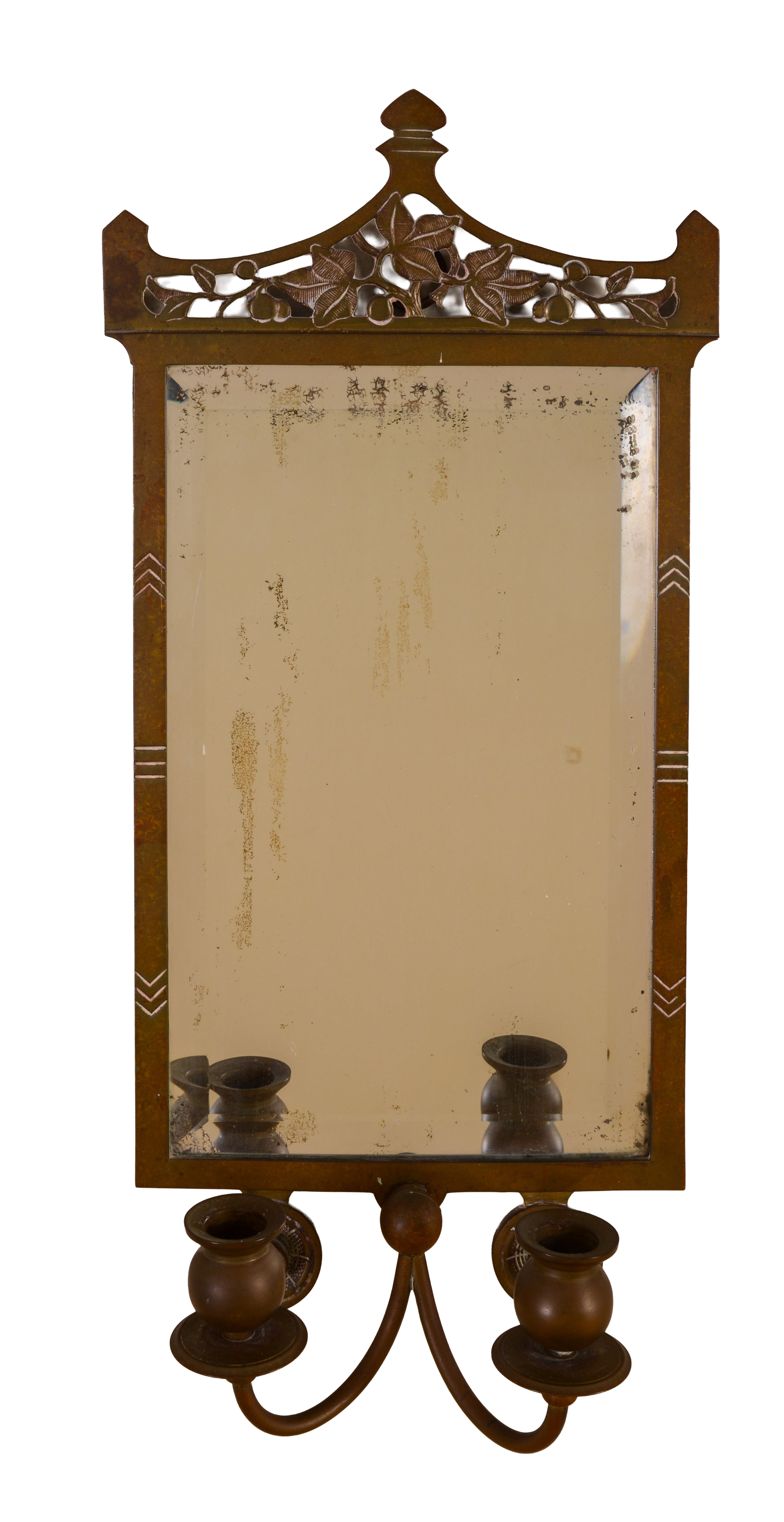 ART NOUVEAU MIRROR SCONCE.