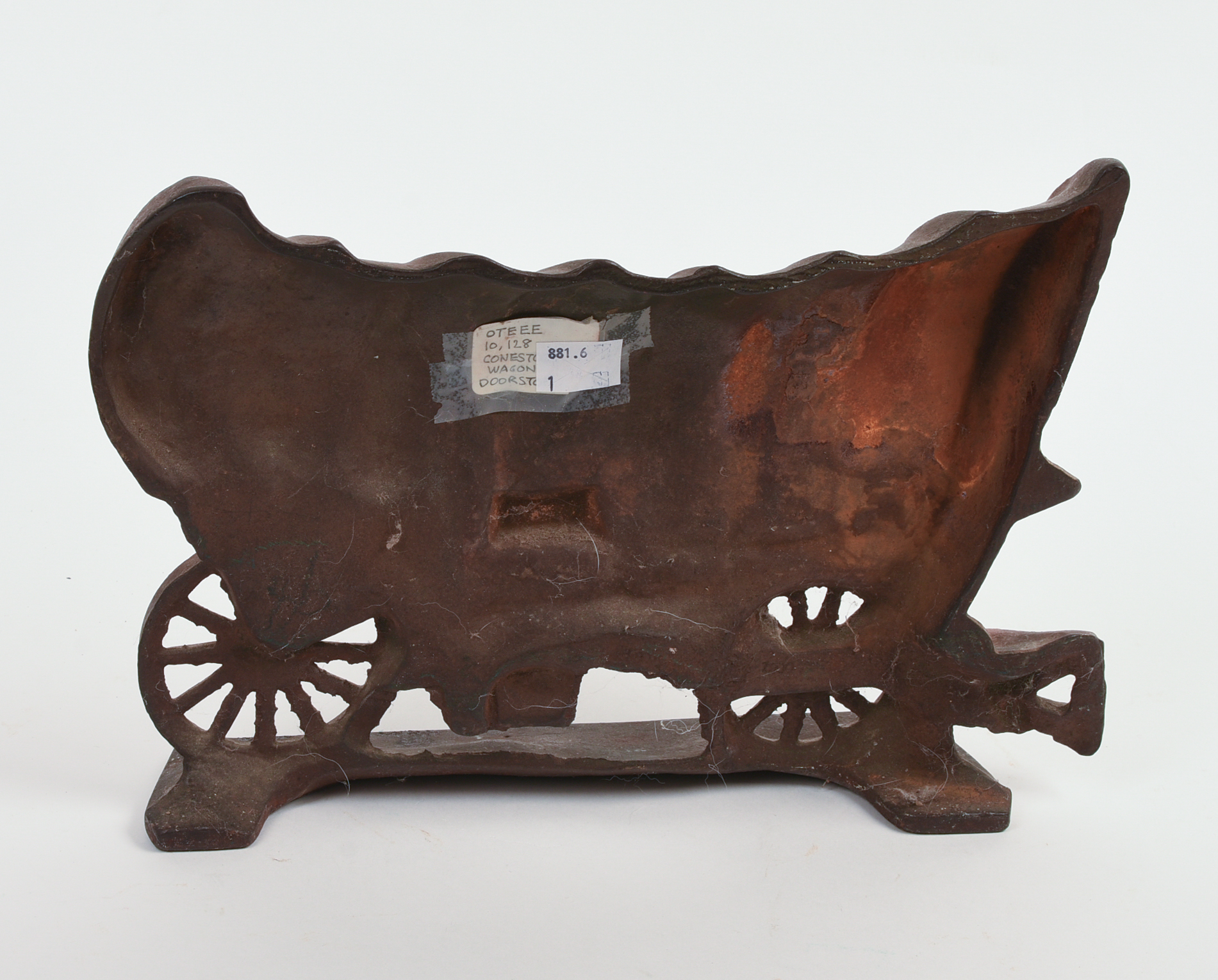 CAST IRON CONESTOGA WAGON DOORSTOP.