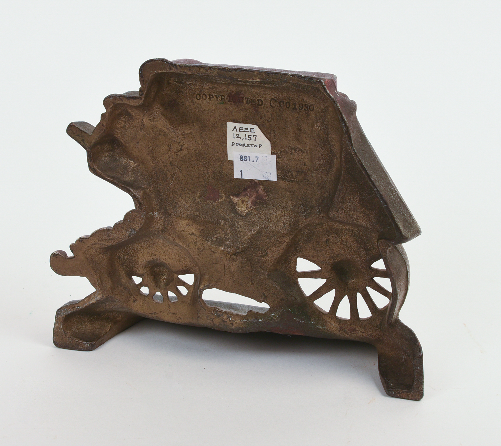 CAST IRON STAGECOACH DOORSTOP.