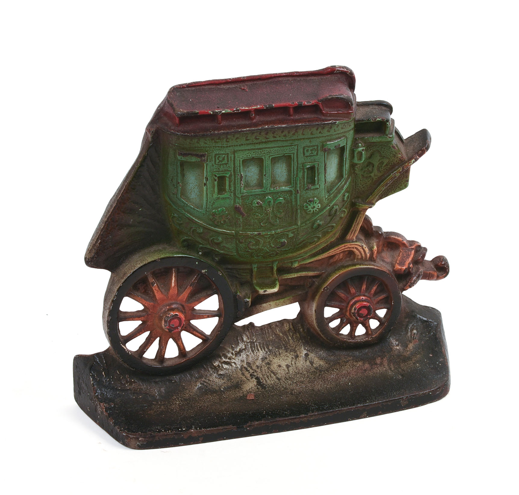 CAST IRON STAGECOACH DOORSTOP.