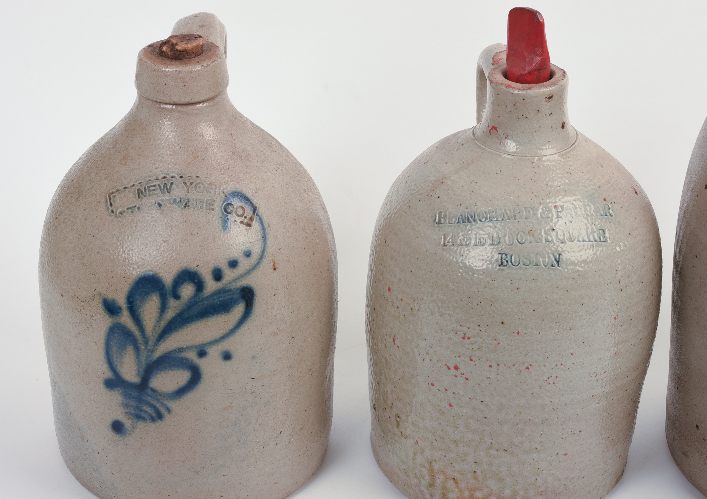 THREE STONEWARE JUGS.
