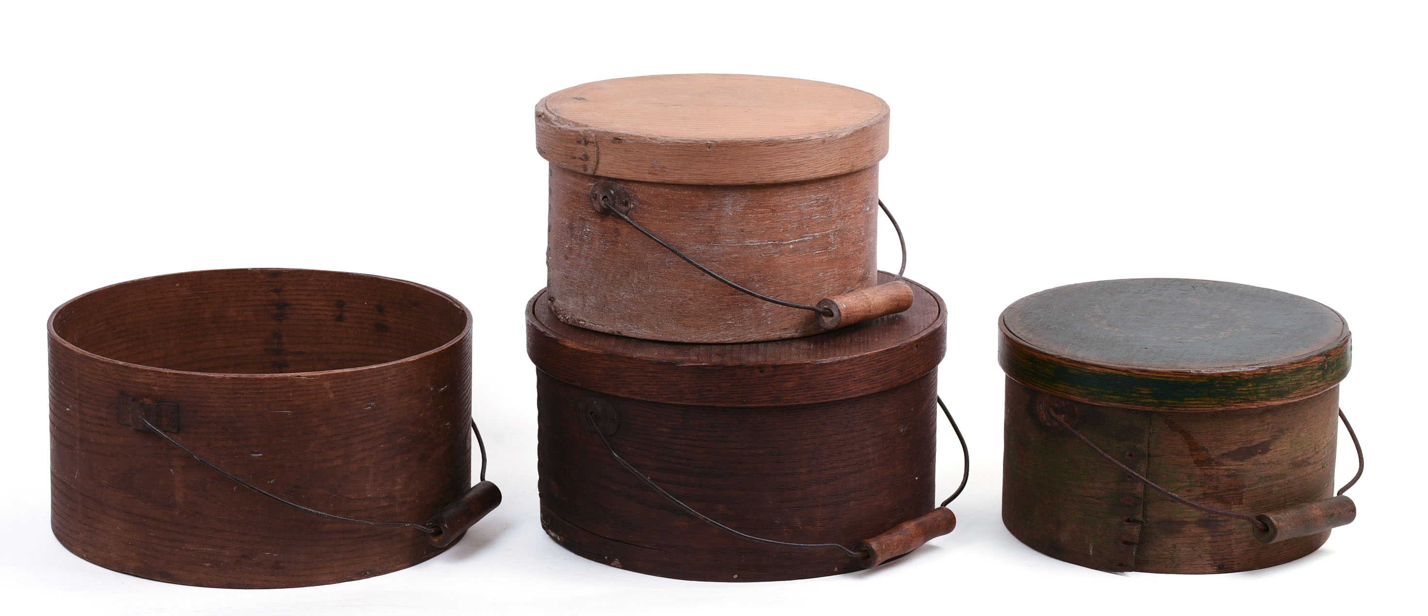 FOUR BALE HANDLED PANTRY BOXES.