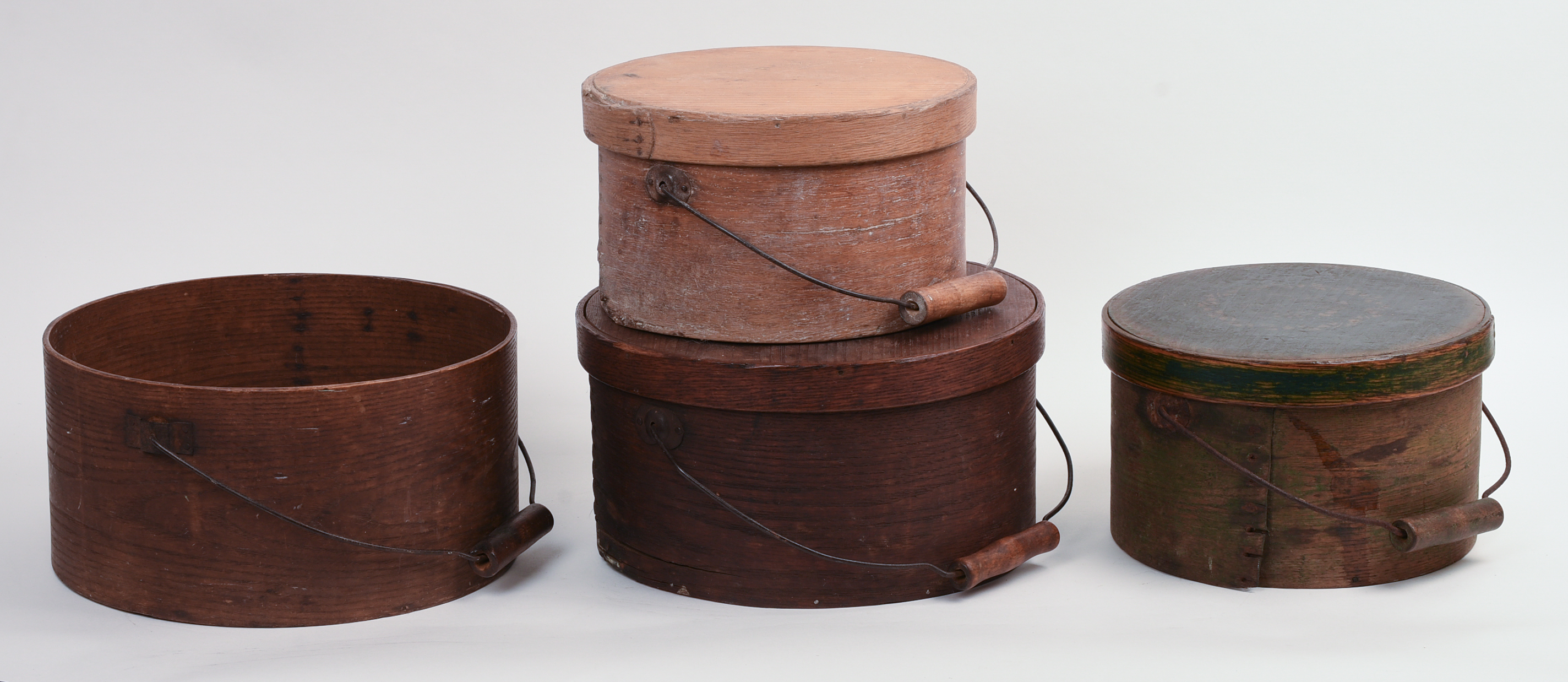 FOUR BALE HANDLED PANTRY BOXES.