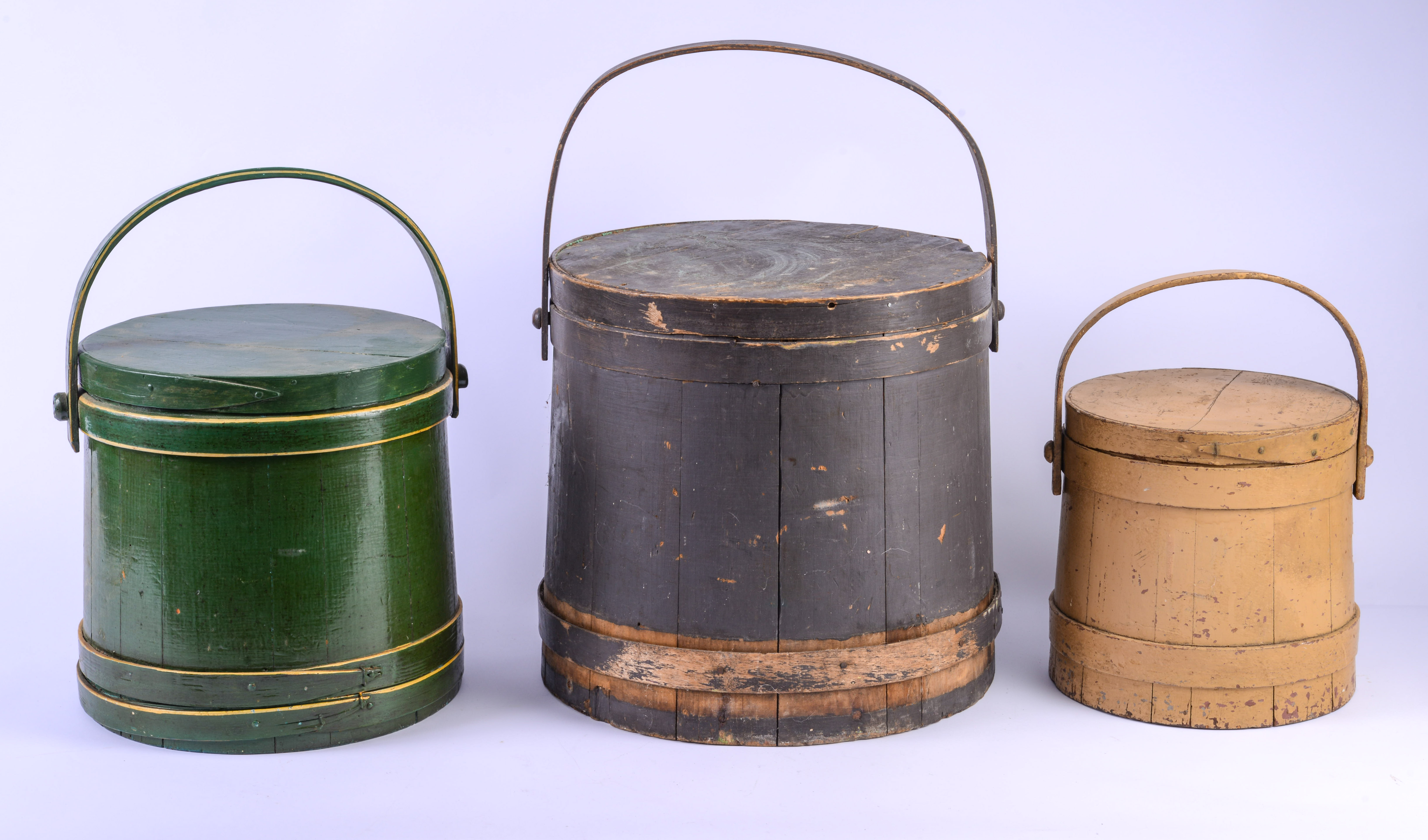 THREE PAINTED FIRKINS.