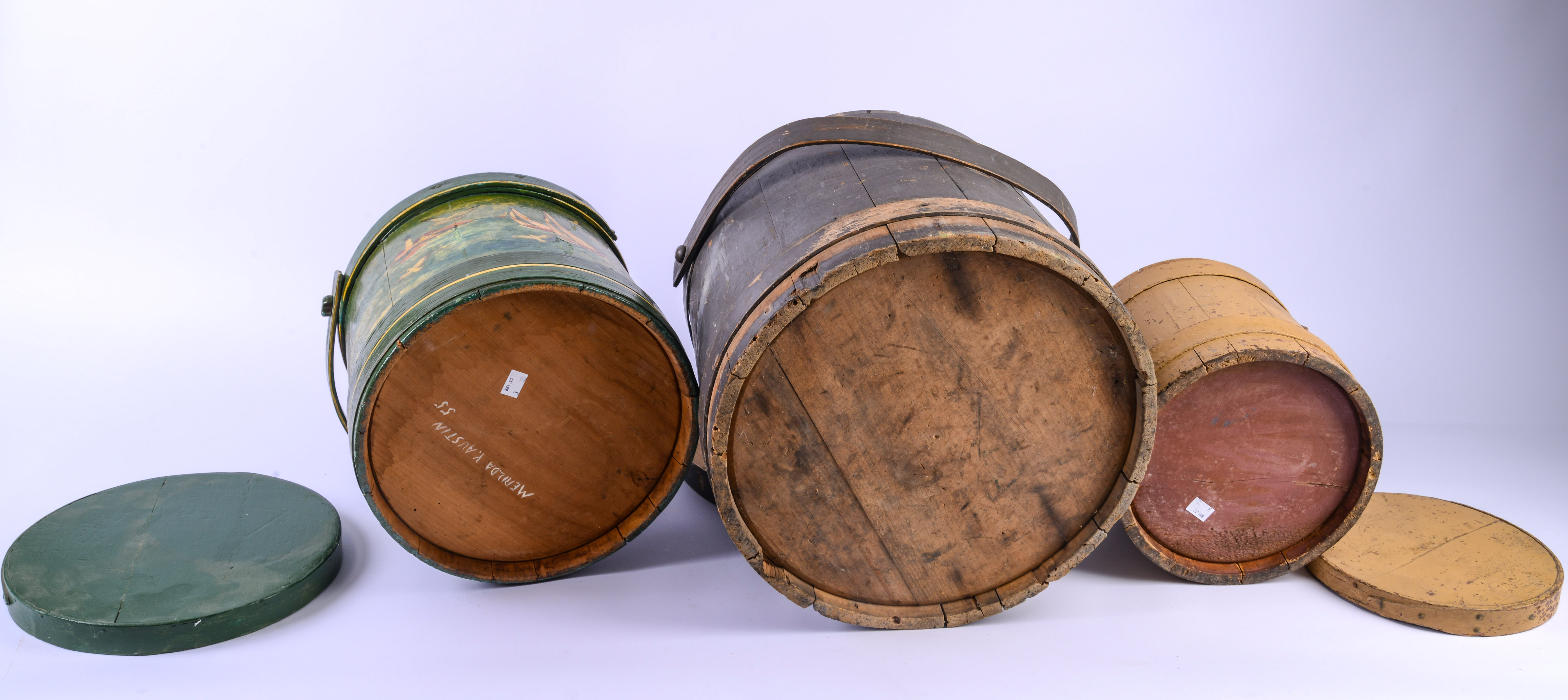 THREE PAINTED FIRKINS.