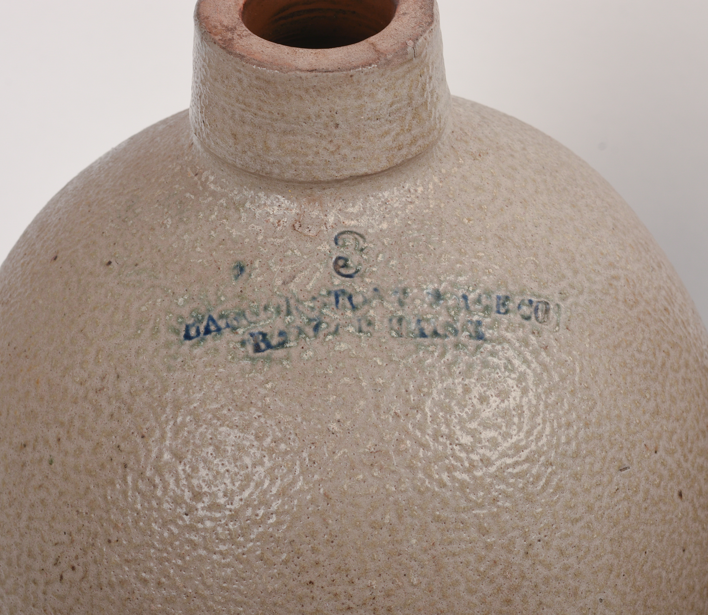TWO LARGE STONEWARE JUGS.