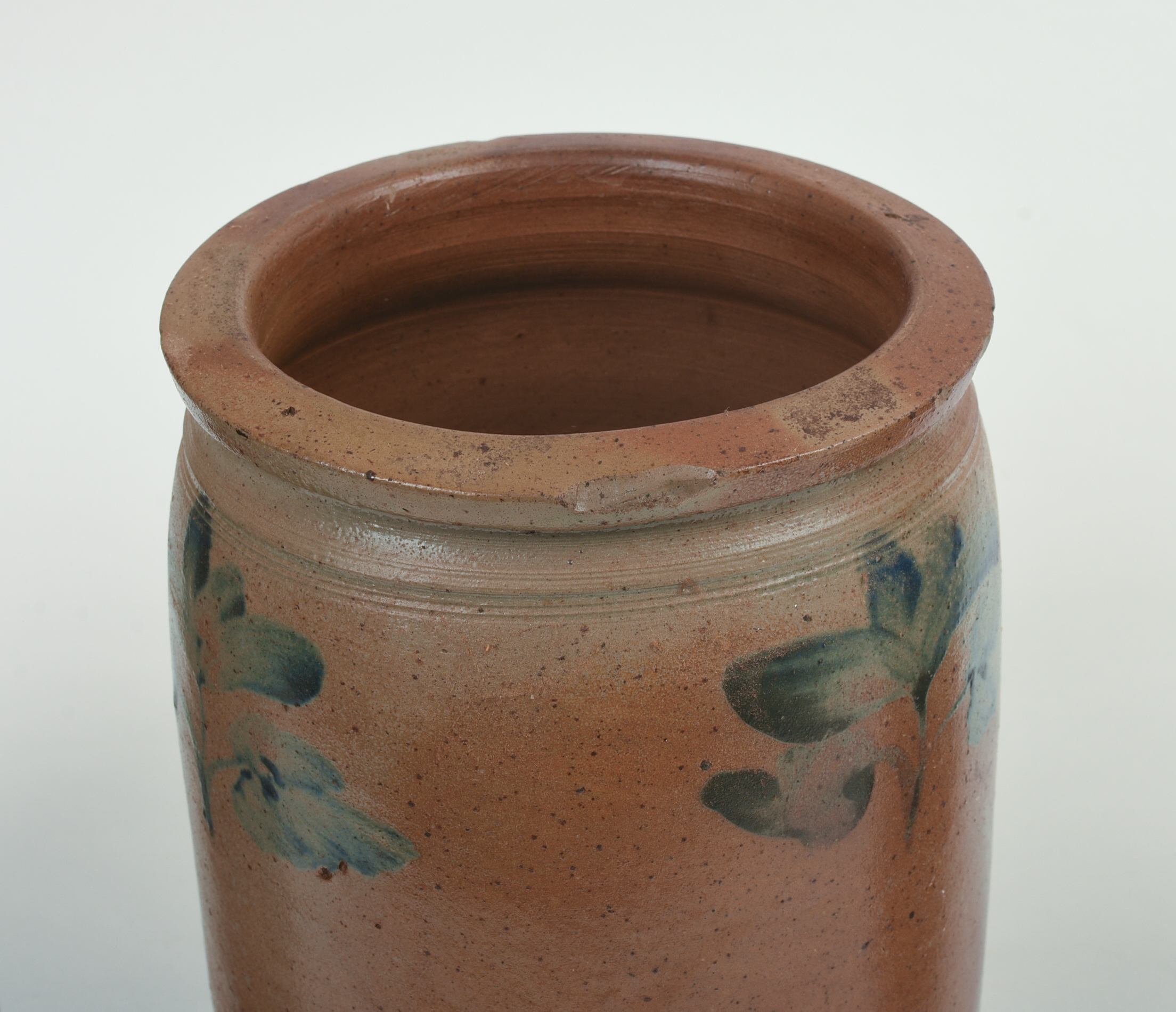 THREE STONEWARE CROCKS.