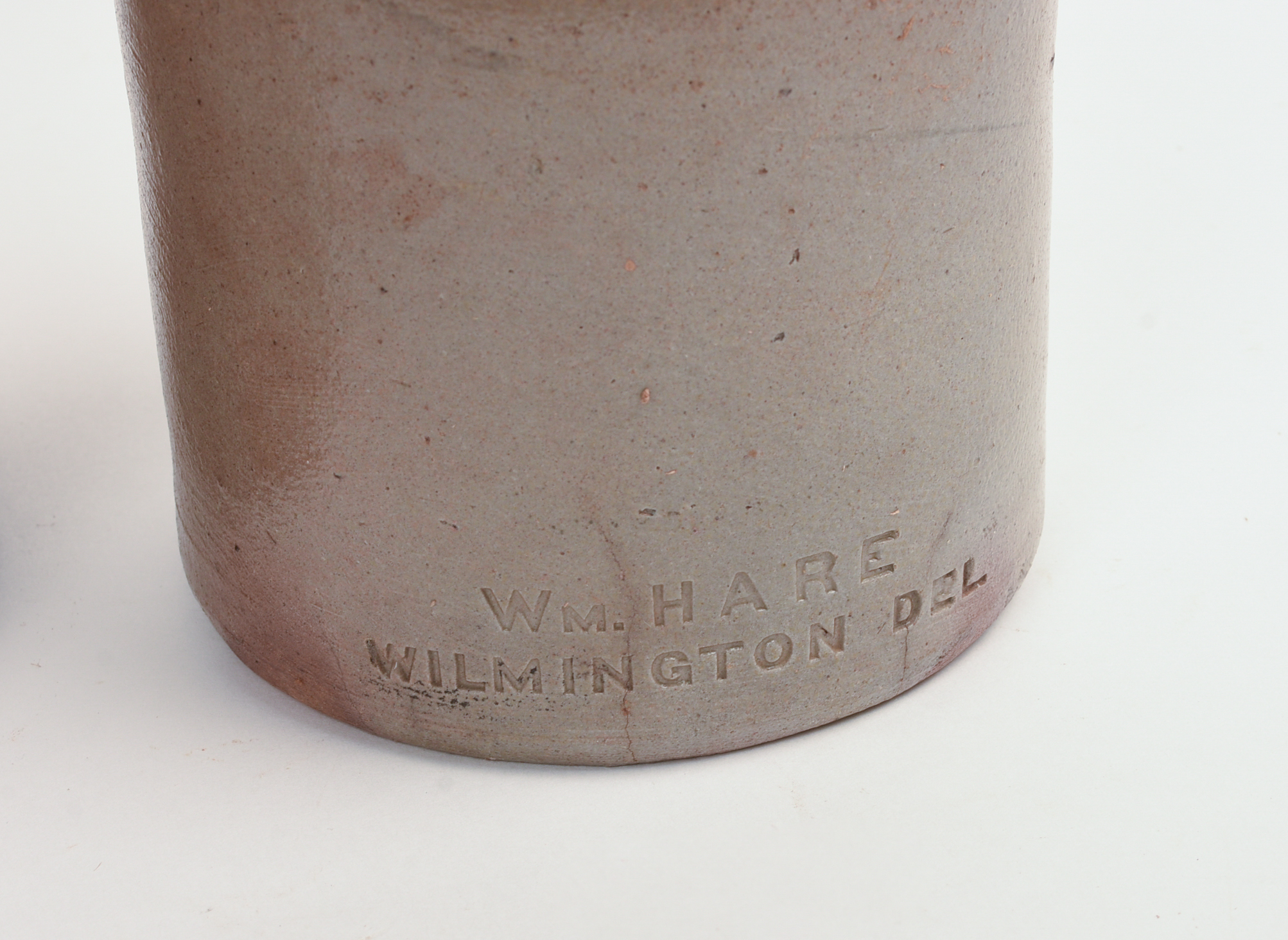 THREE STONEWARE PIECES.