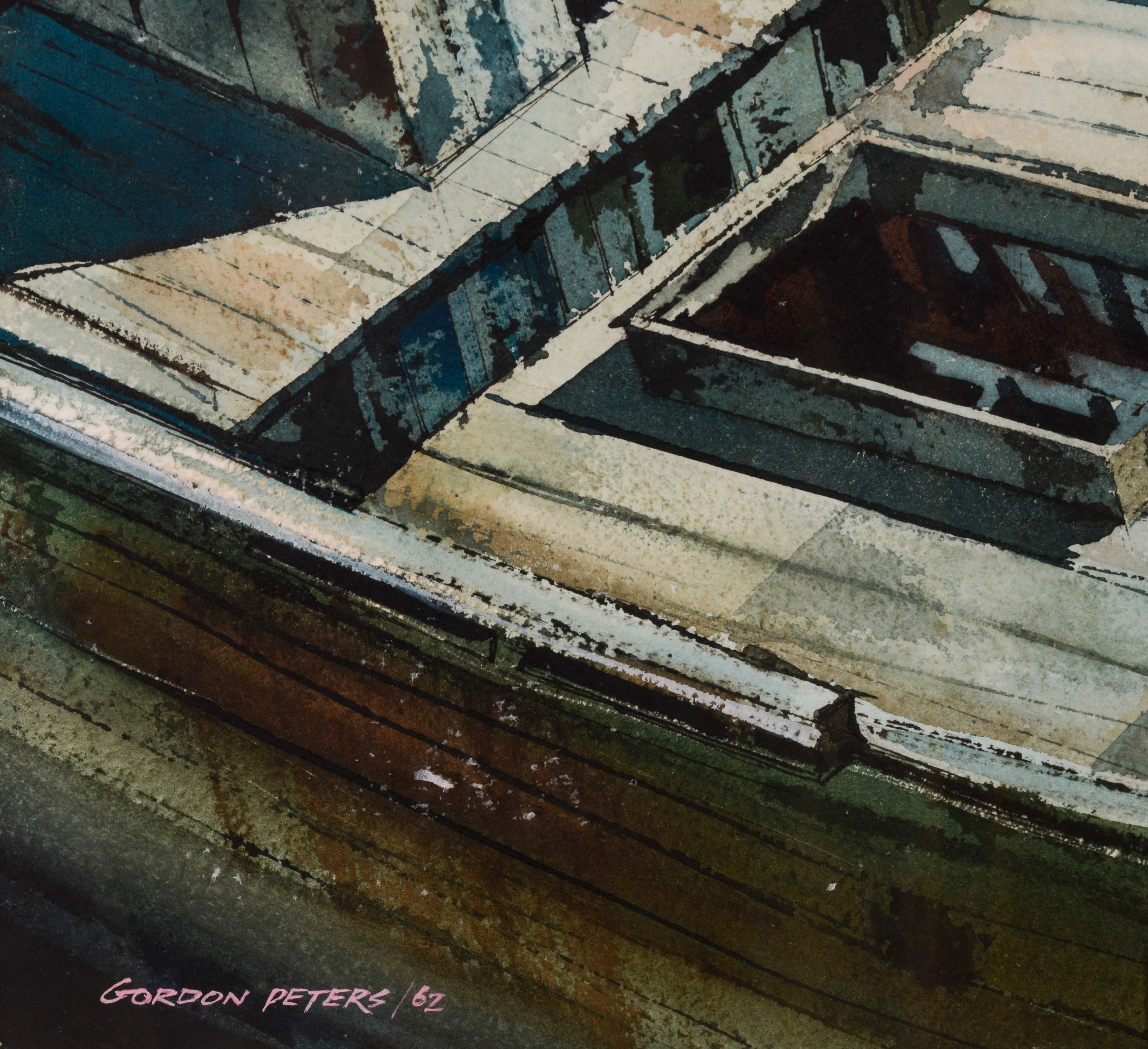GORDON PETERS (1920-2014). DERELICT FISHING BOAT.
