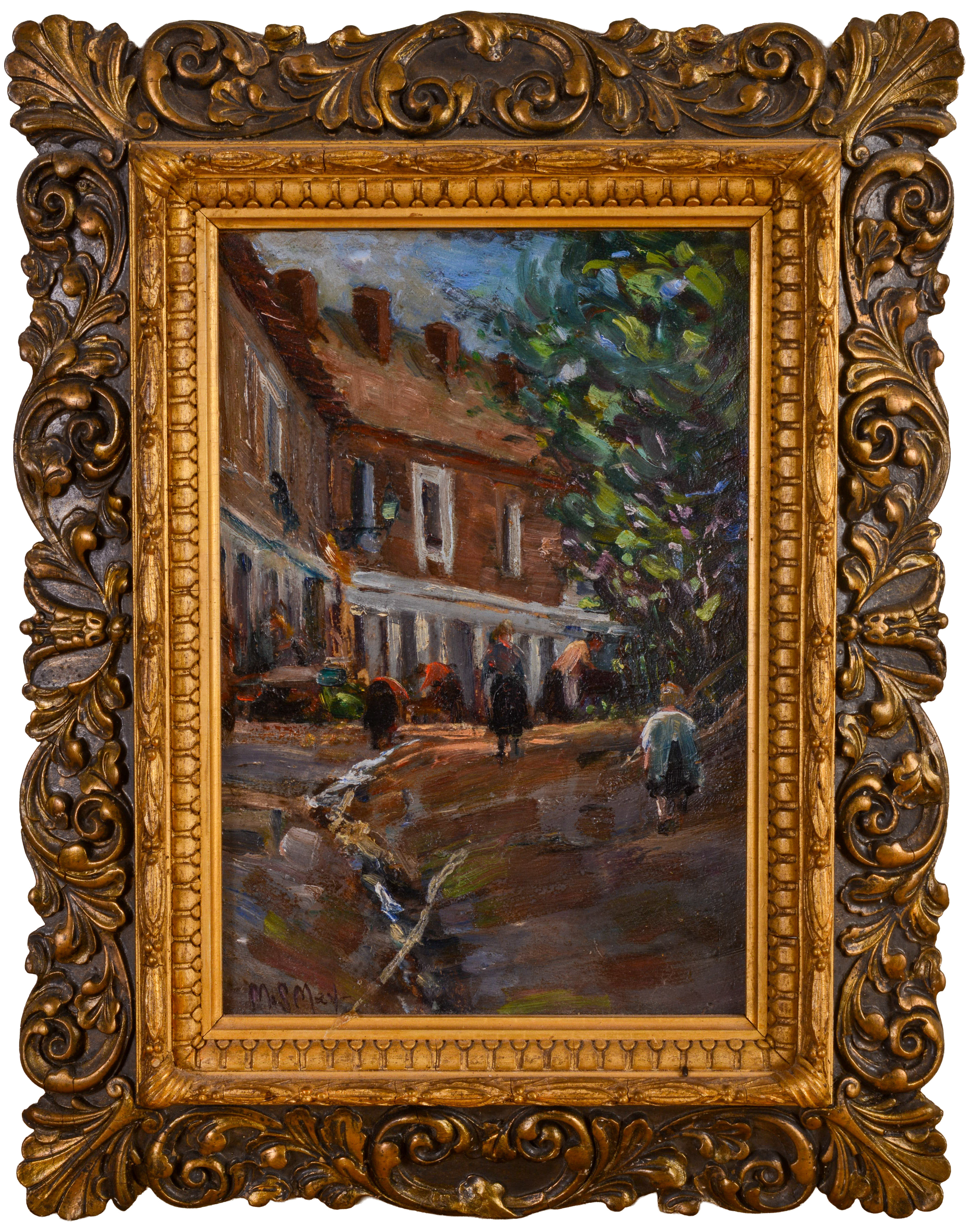 M STANNARD MAY (EARLY 20TH CENTURY). VILLAGE SCENE.