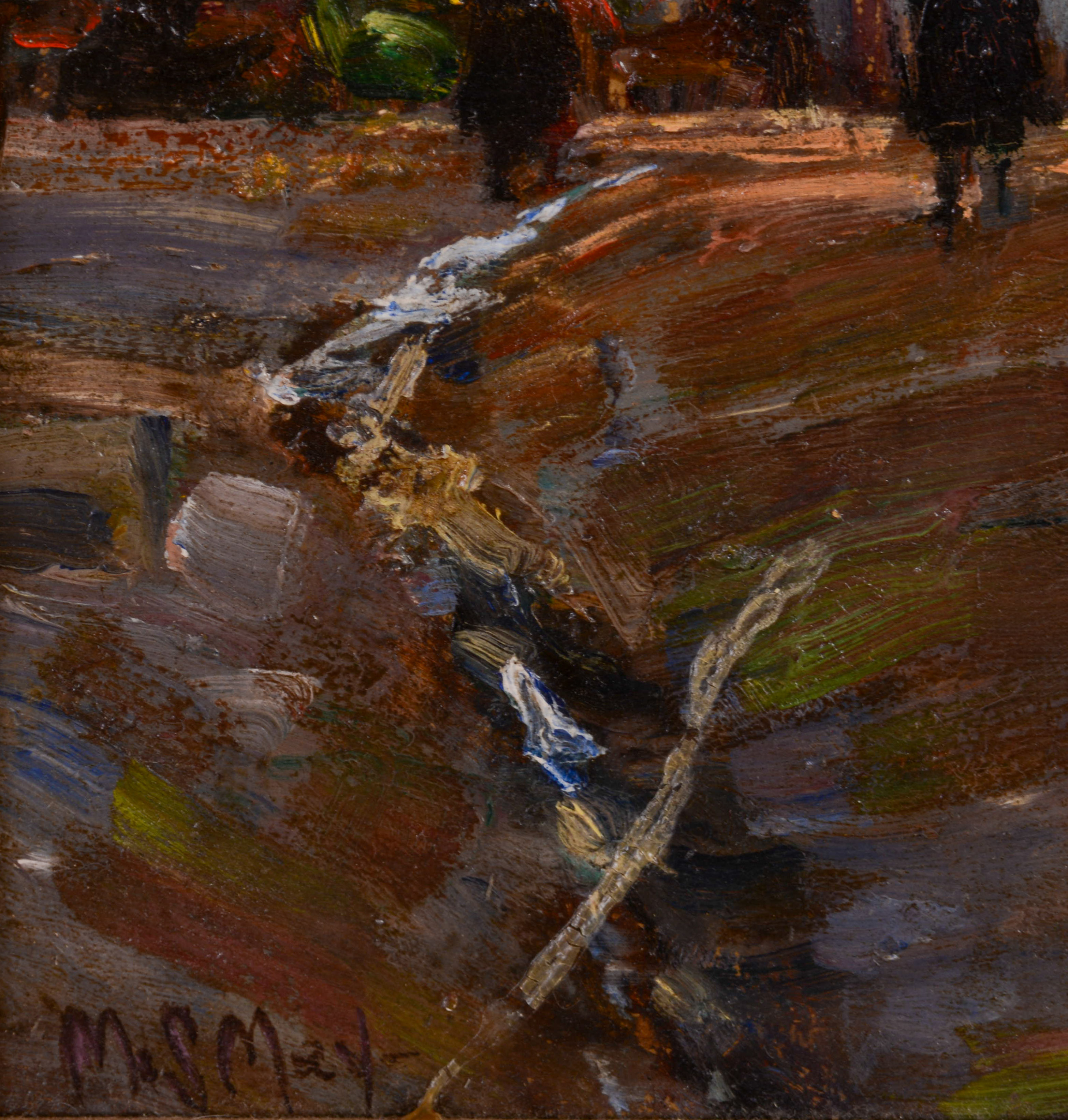M STANNARD MAY (EARLY 20TH CENTURY). VILLAGE SCENE.