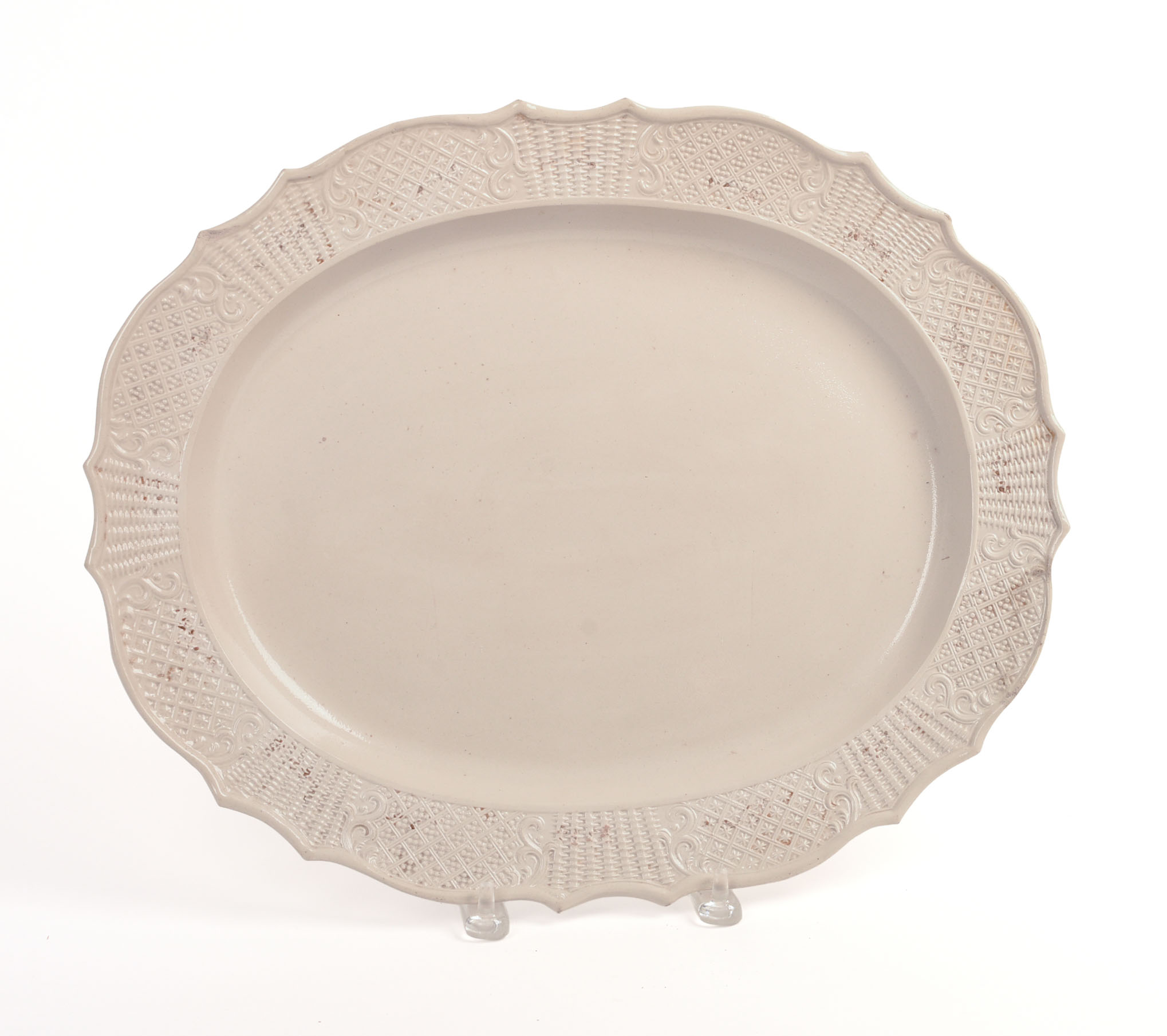 ENGLISH STAFFORDSHIRE SALT GLAZE PLATTER.
