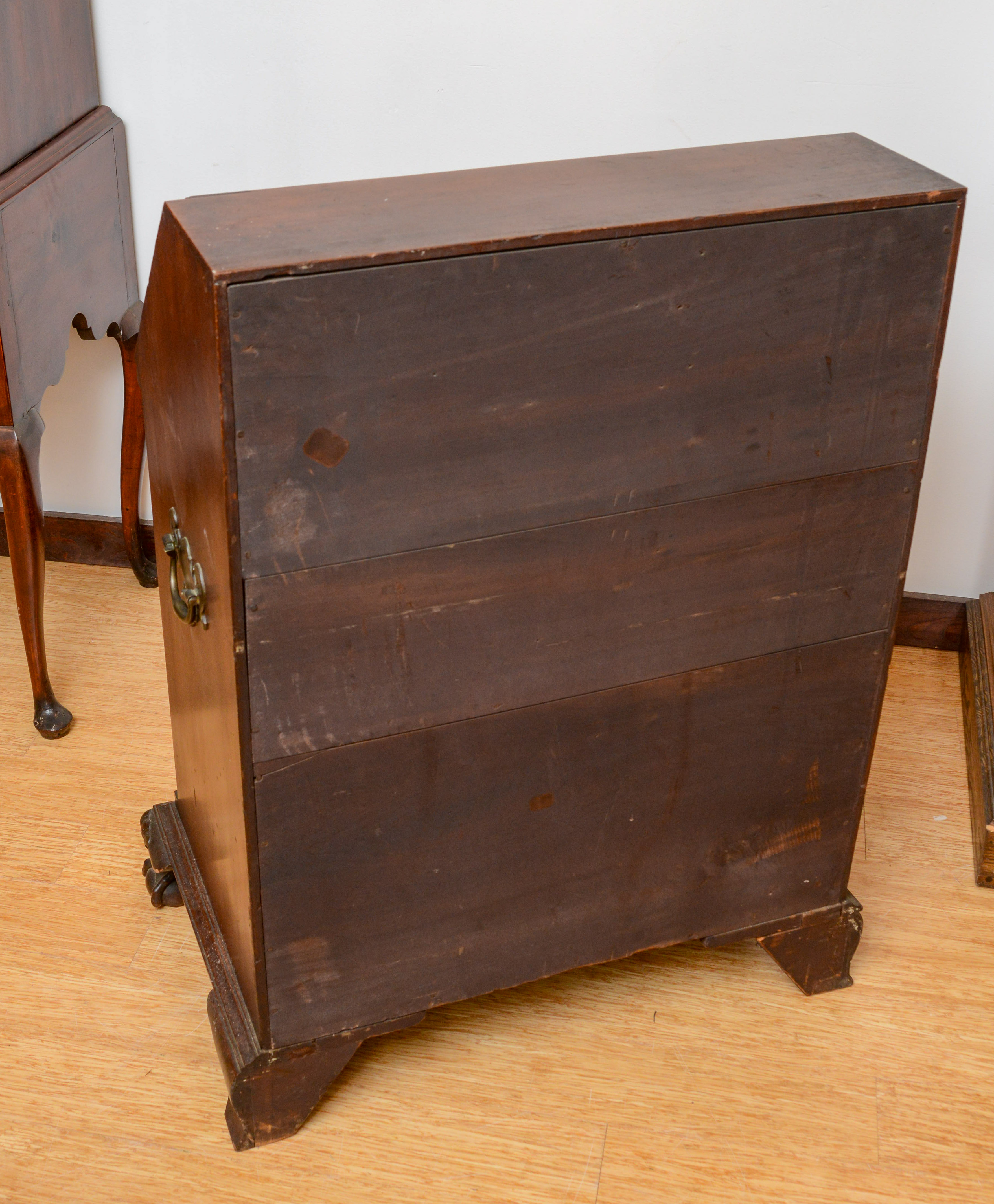 DIMINUTIVE CHIPPENDALE STYLE SLANT FRONT DESK.