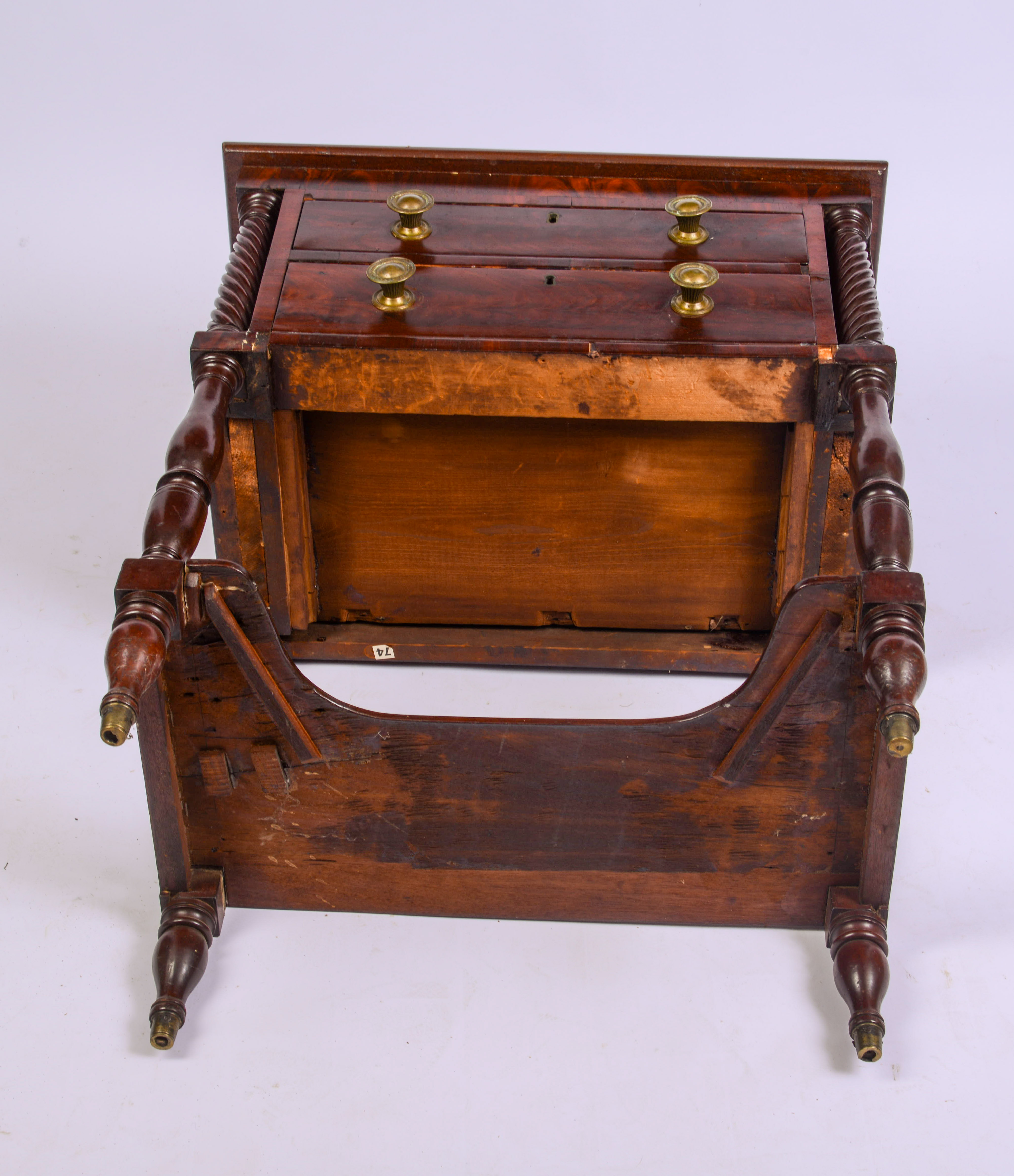 NEW ENGLAND SHERATON TWO DRAWER STAND.