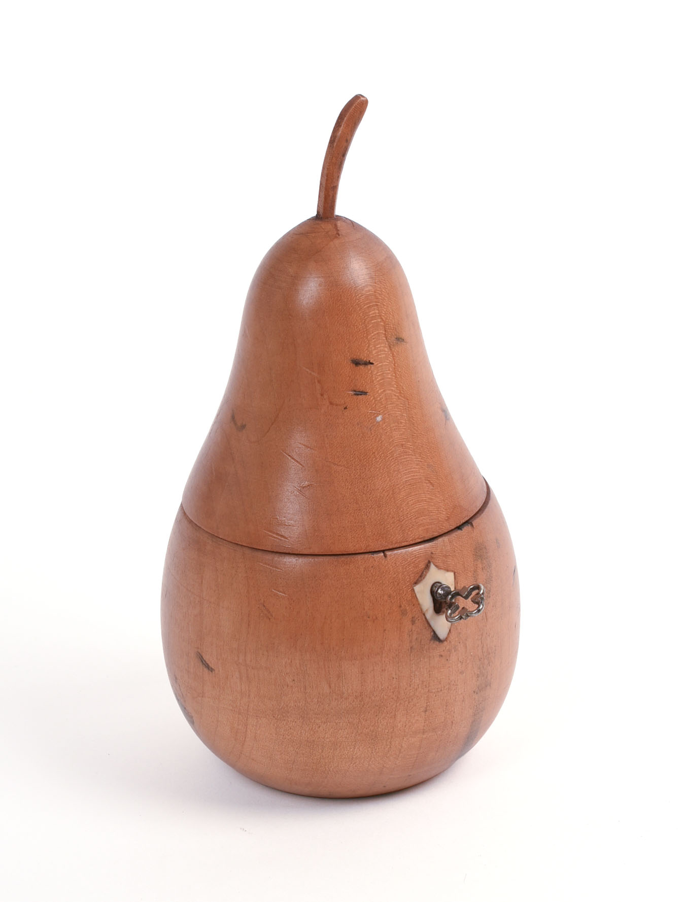 19TH CENTURY PEAR FORM TEA CADDY.