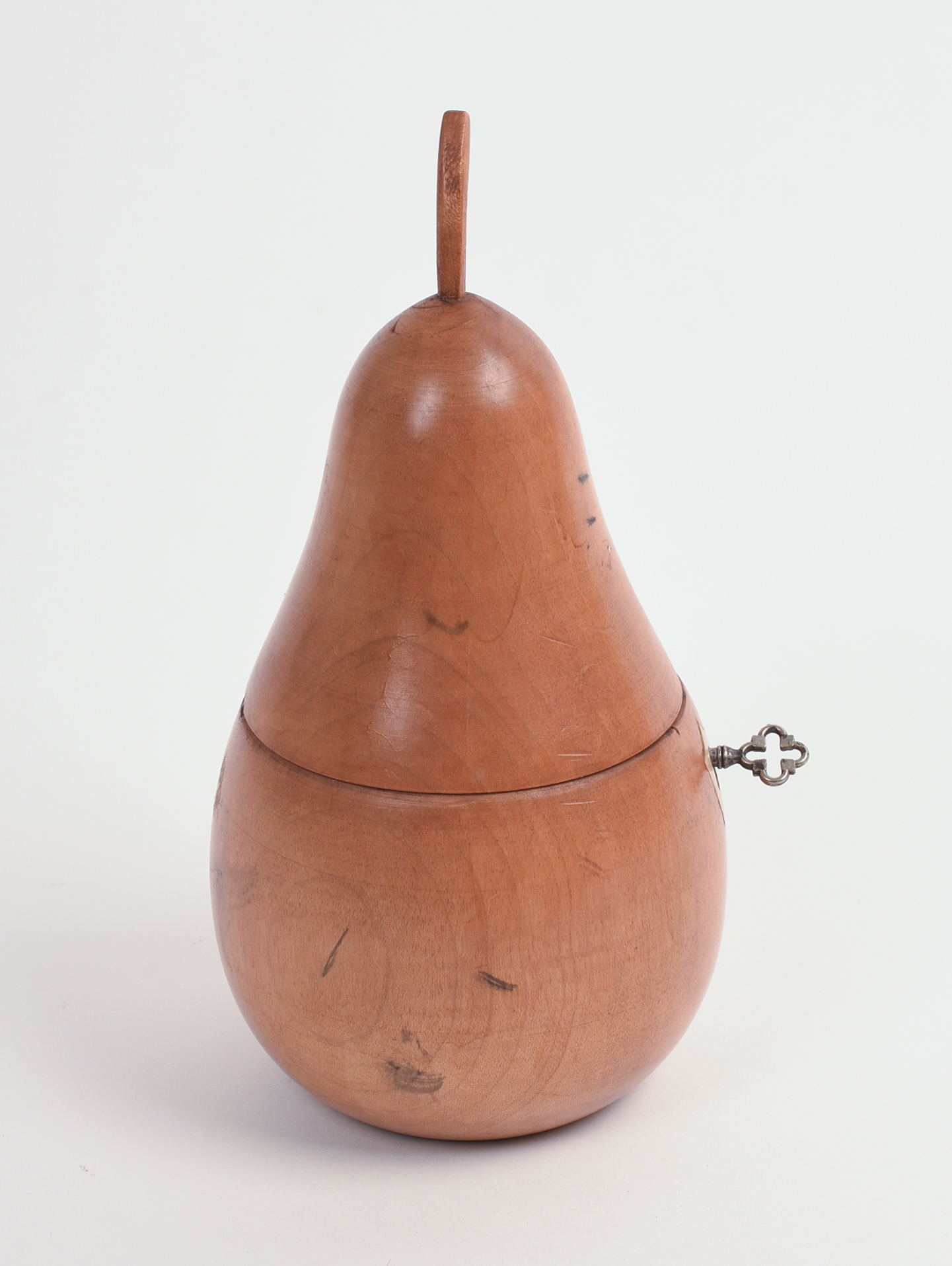19TH CENTURY PEAR FORM TEA CADDY.