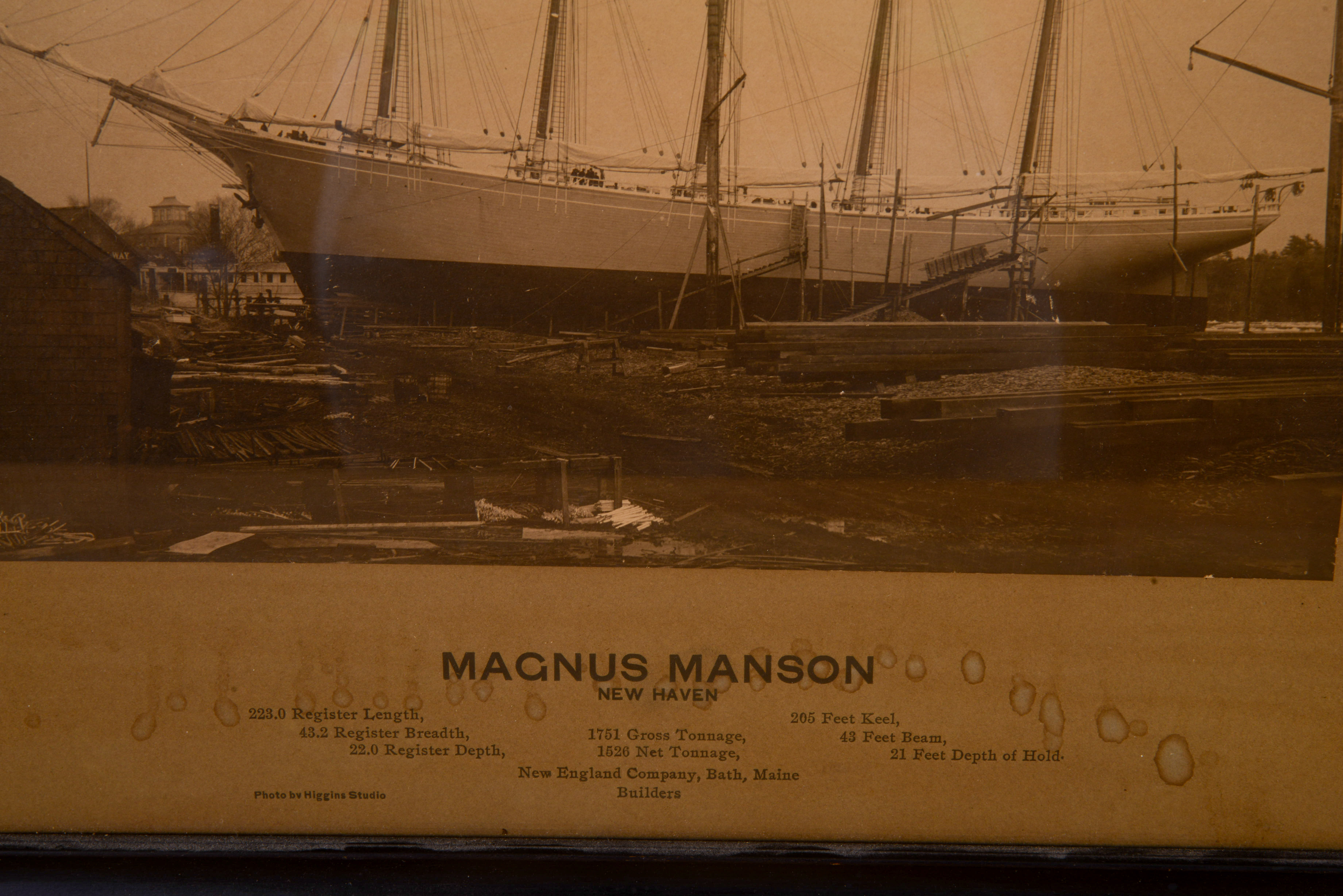 FRAMED PHOTO OF MAGNUS MANSON OF NEW HAVEN.