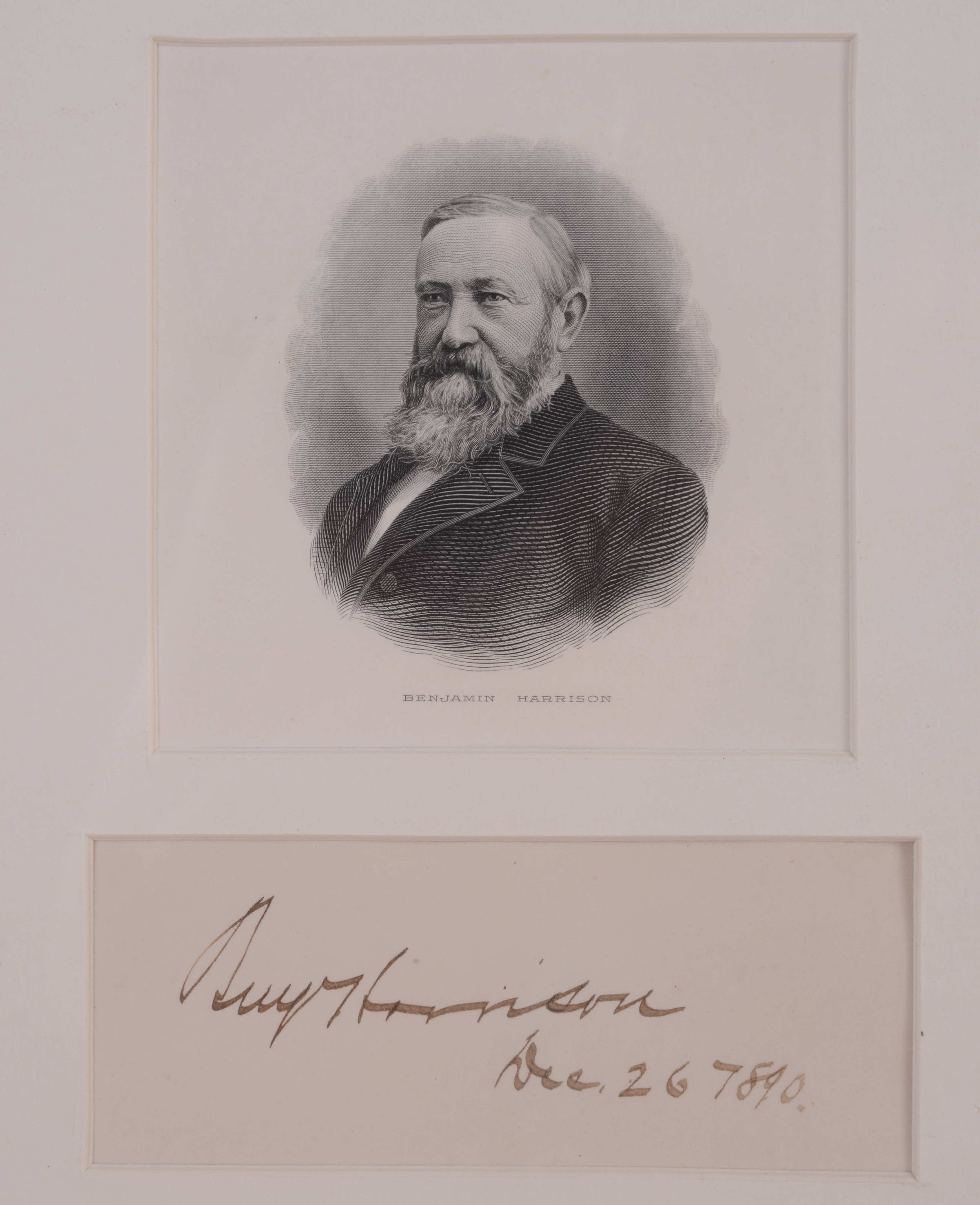 BENJAMIN HARRISON CUT AUTOGRAPH.