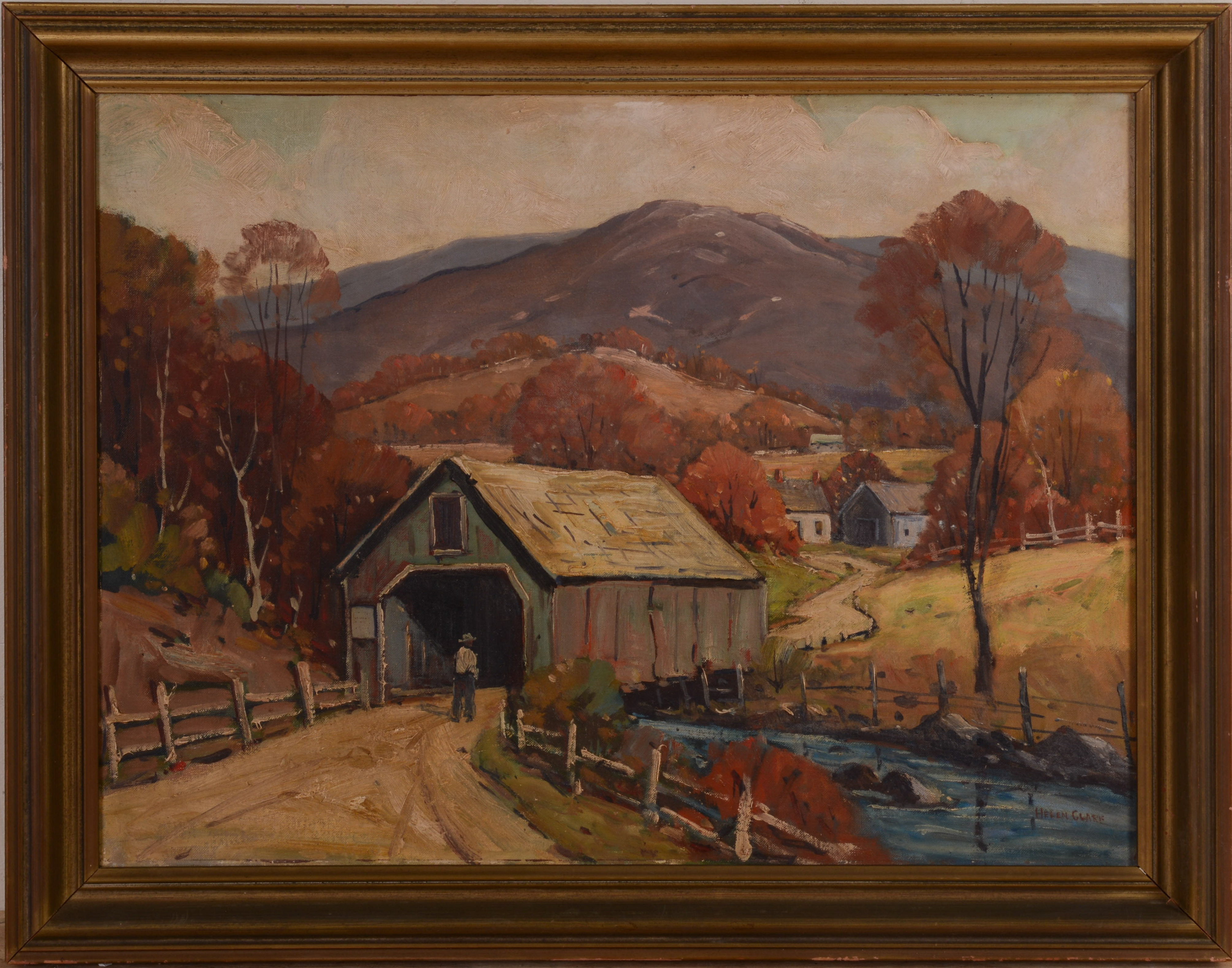 HELEN CLARK. VERMONT COVERED BRIDGE.