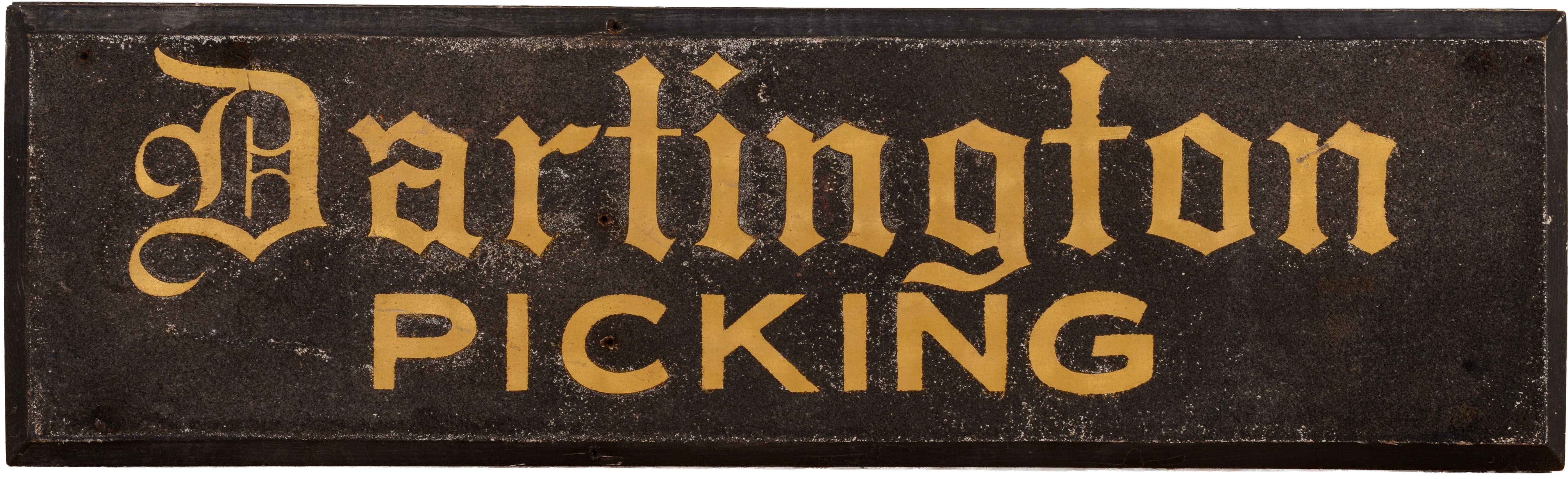 ANTIQUE PARTINGTON PICKING SIGN.