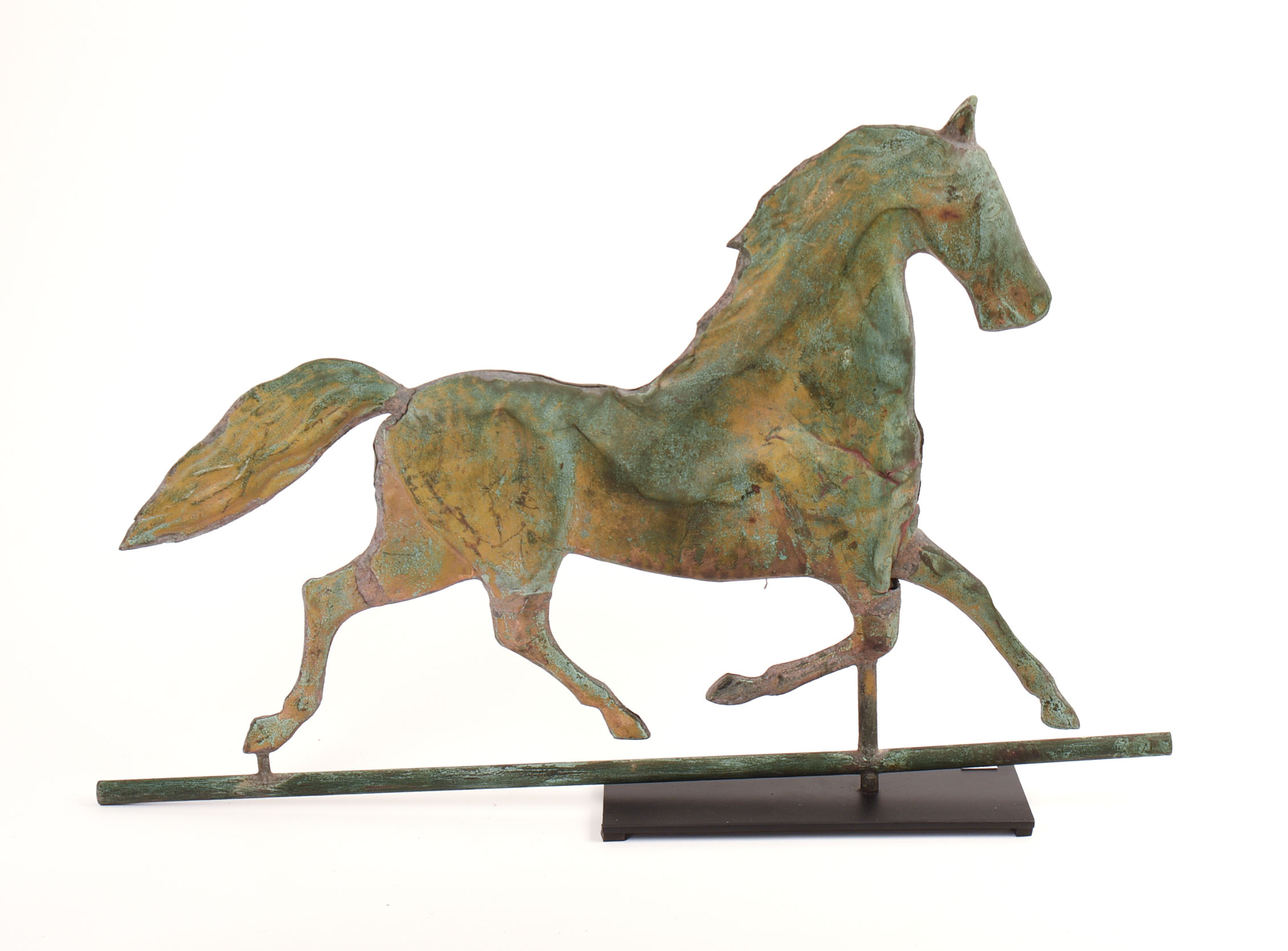 19TH CENTURY COPPER TROTTING HORSE WEATHERVANE.