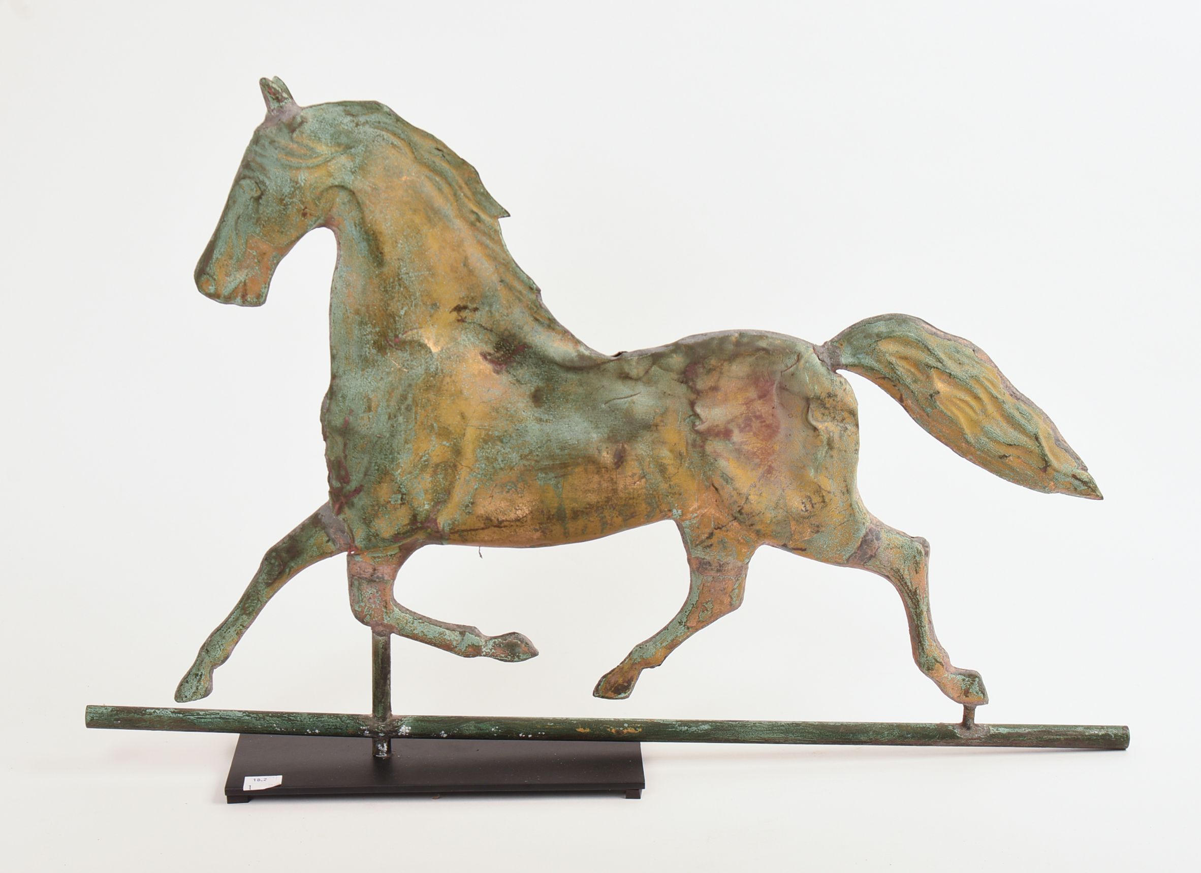 19TH CENTURY COPPER TROTTING HORSE WEATHERVANE.