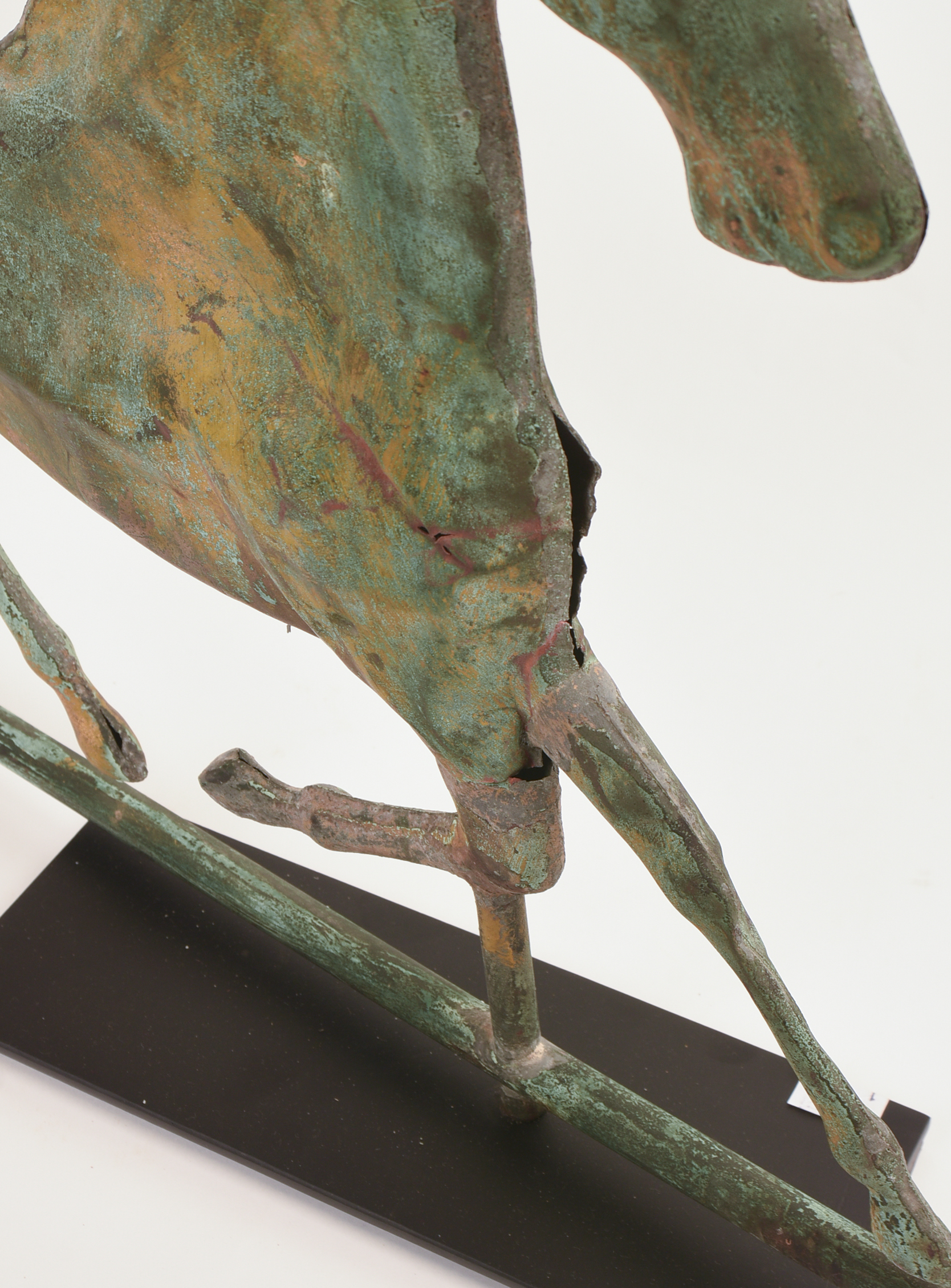 19TH CENTURY COPPER TROTTING HORSE WEATHERVANE.