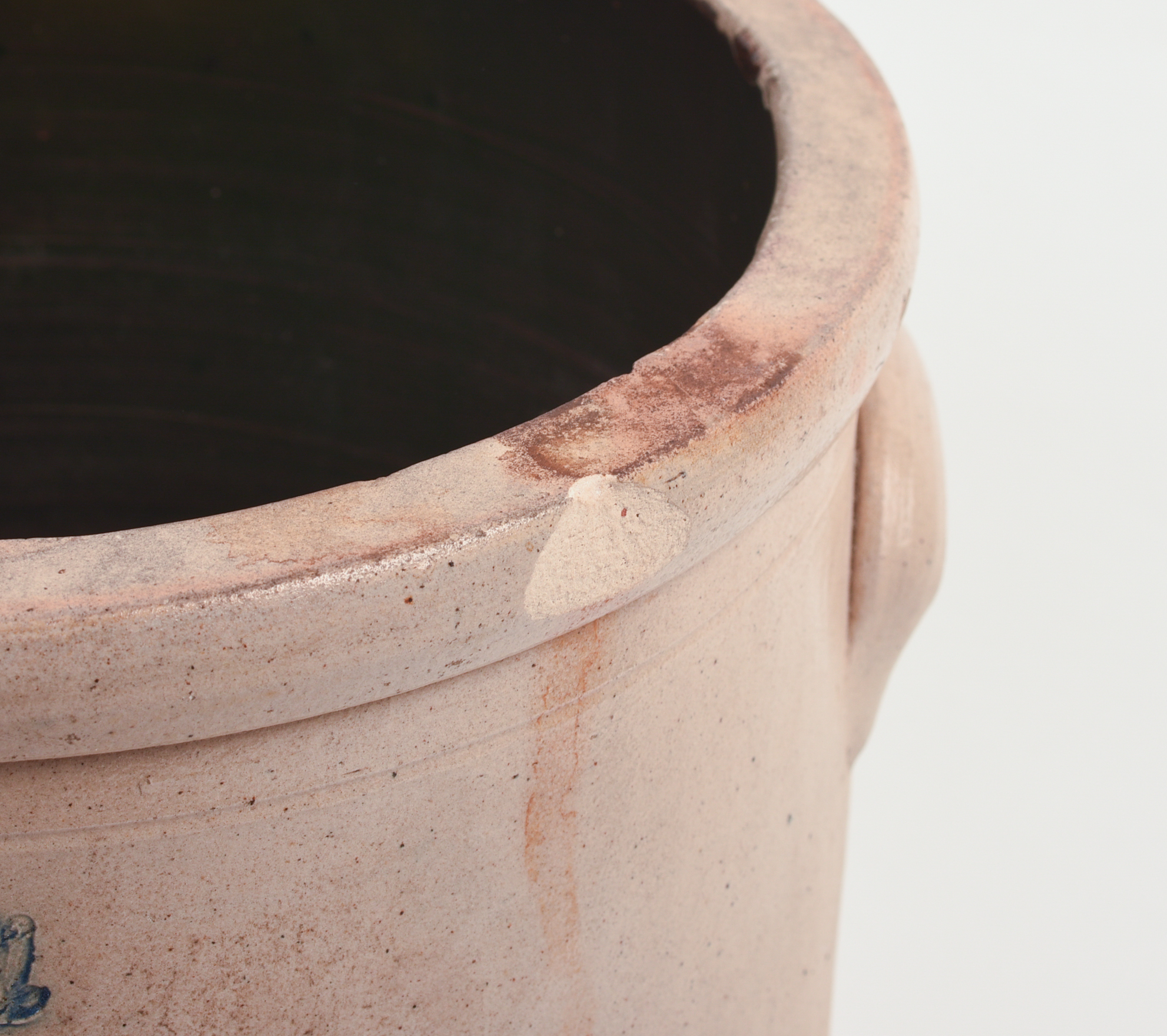 OTTMAN BROS. TWO-GALLON STONEWARE CROCK WITH BIRD DECORATION.