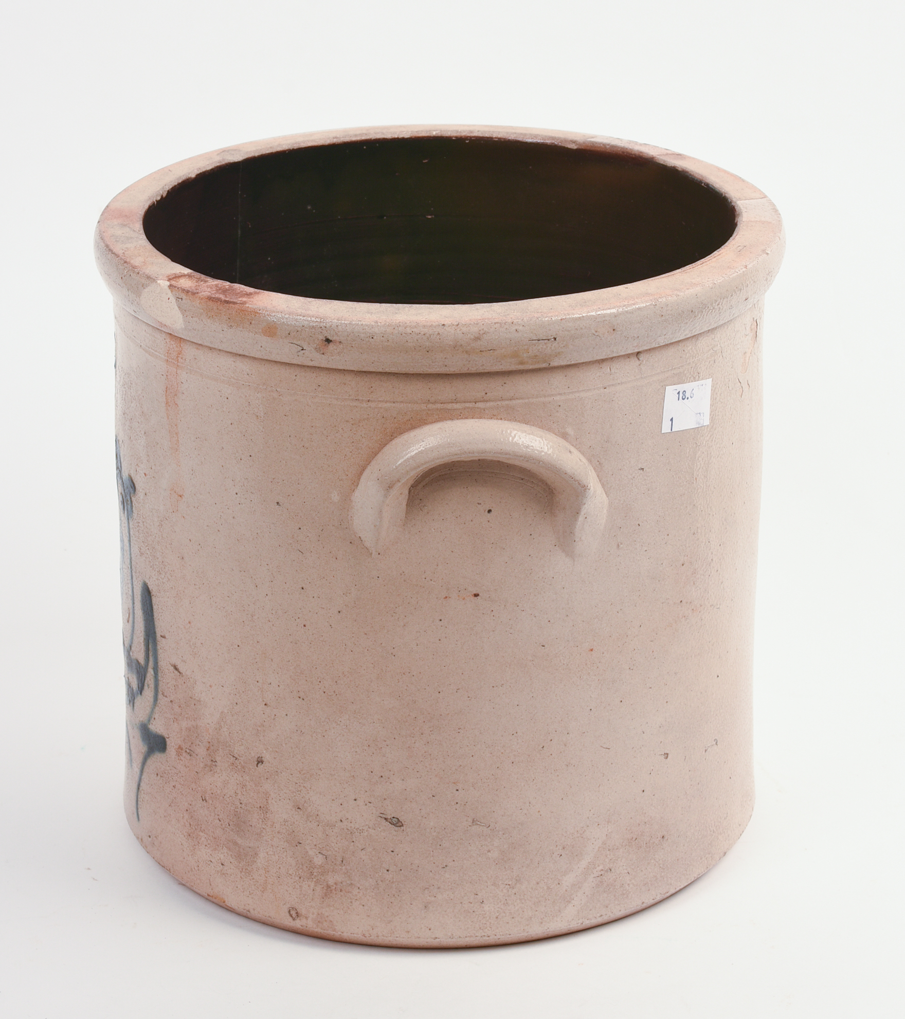 OTTMAN BROS. TWO-GALLON STONEWARE CROCK WITH BIRD DECORATION.