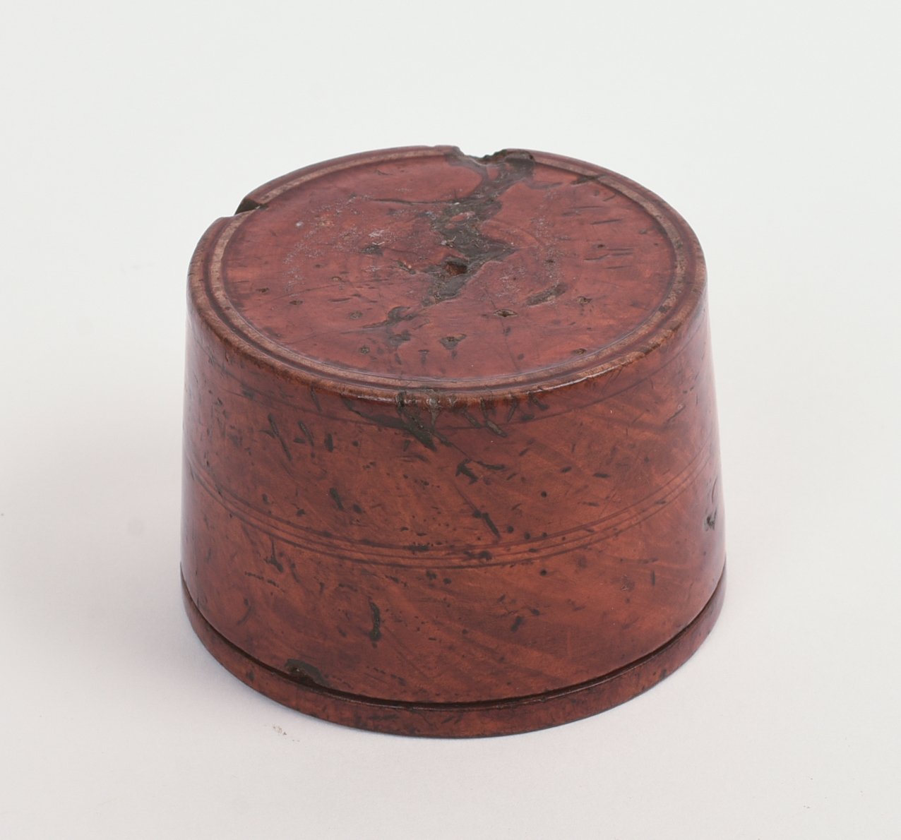 TURNED BURL WOOD TREENWARE BOX.