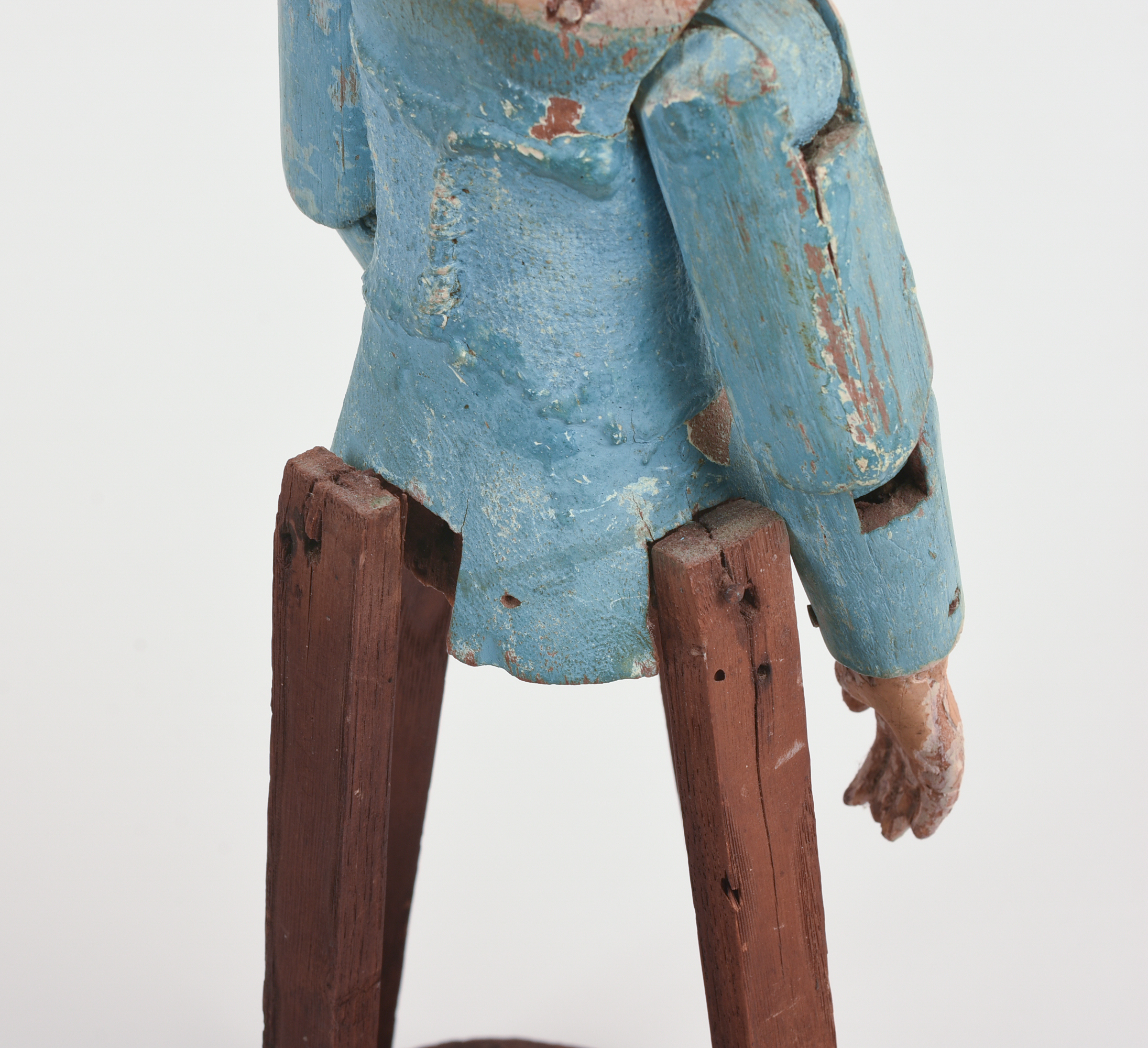 19TH CENTURY CAGE DOLL IN ORIGINAL PAINT.