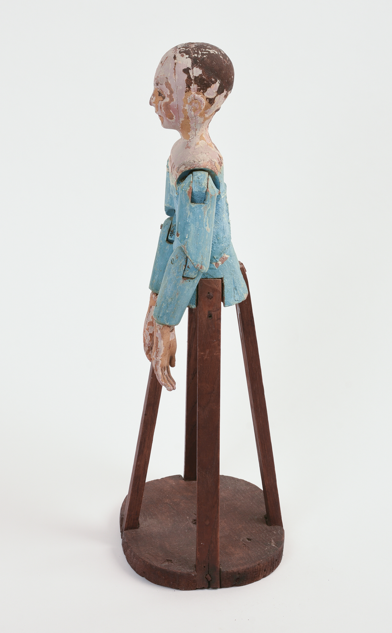 19TH CENTURY CAGE DOLL IN ORIGINAL PAINT.