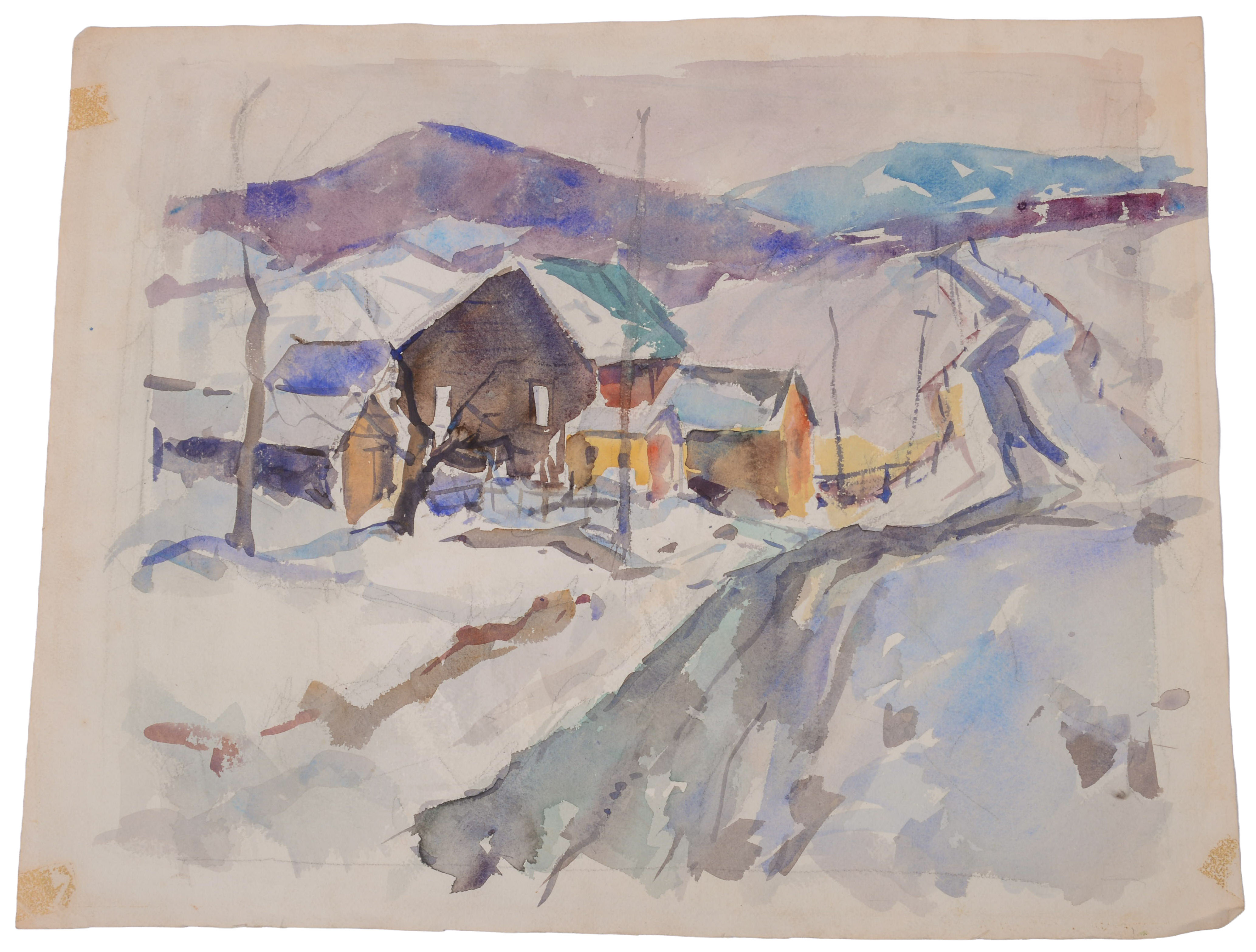 CARL WILLIAM PETERS (1897-1980). FARMHOUSE IN WINTER.