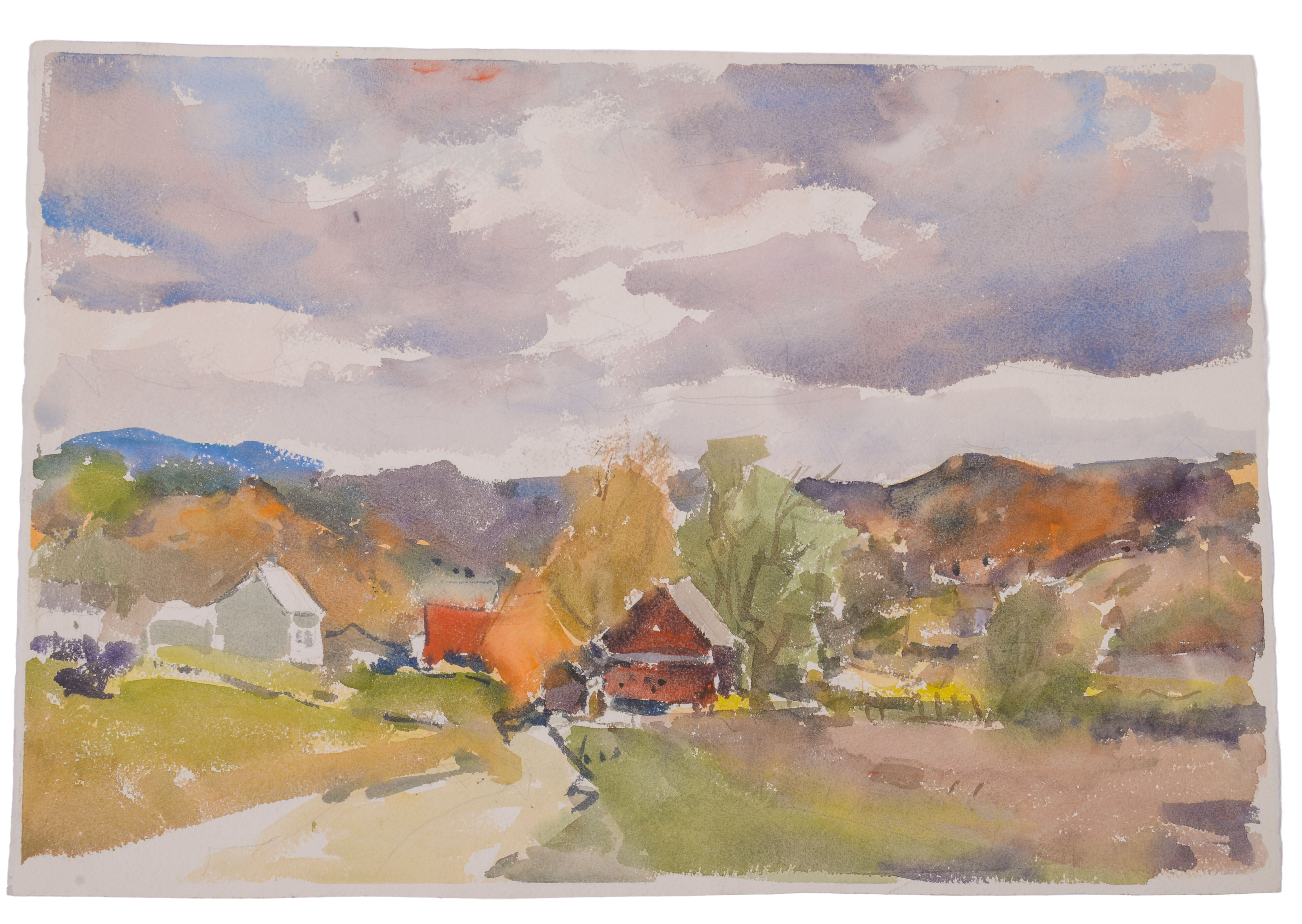 CARL WILLIAM PETERS (1897-1980). VILLAGE IN AUTUMN.