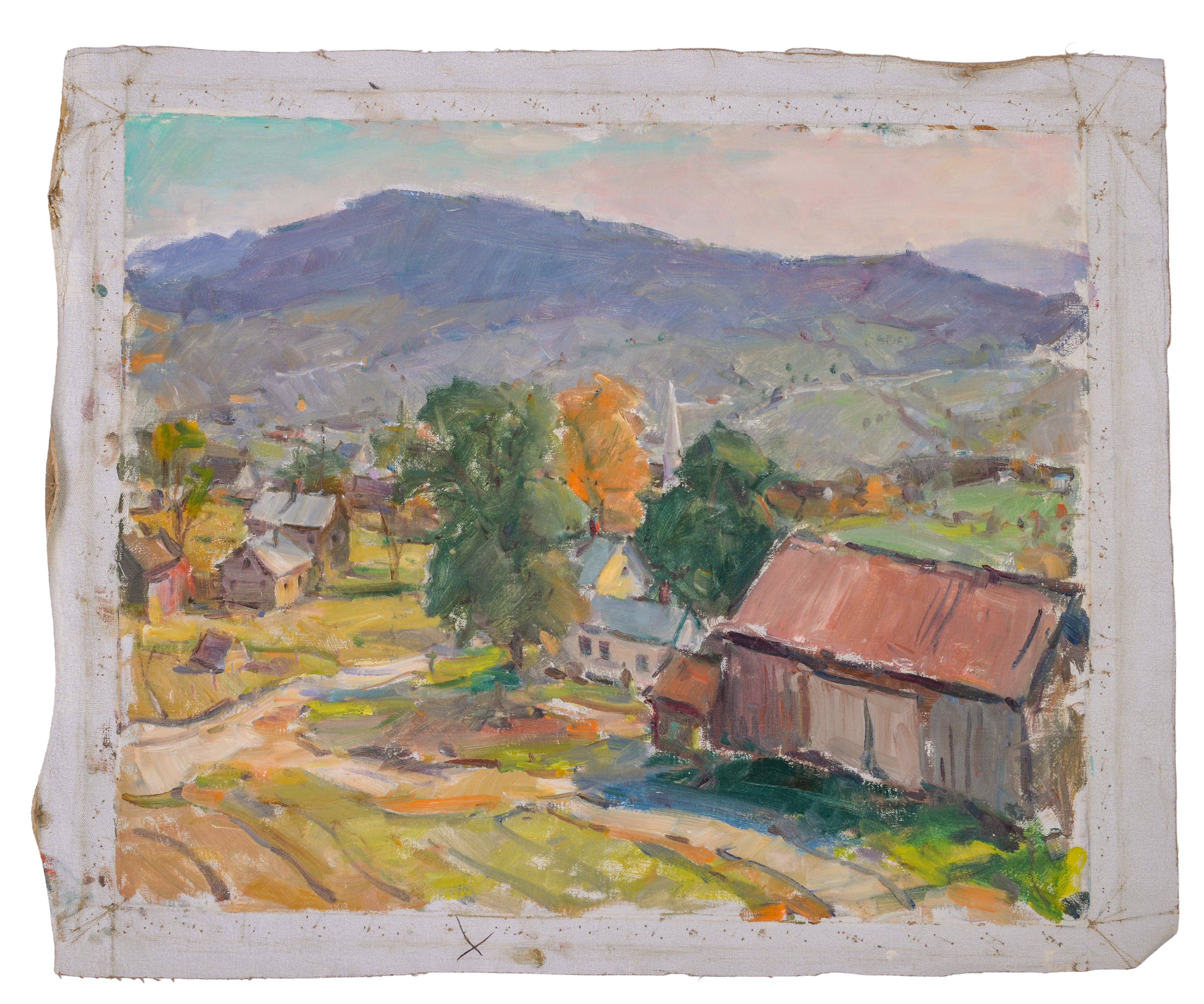CARL WILLIAM PETERS (1897-1980). NEW ENGLAND VILLAGE, AUTUMN.