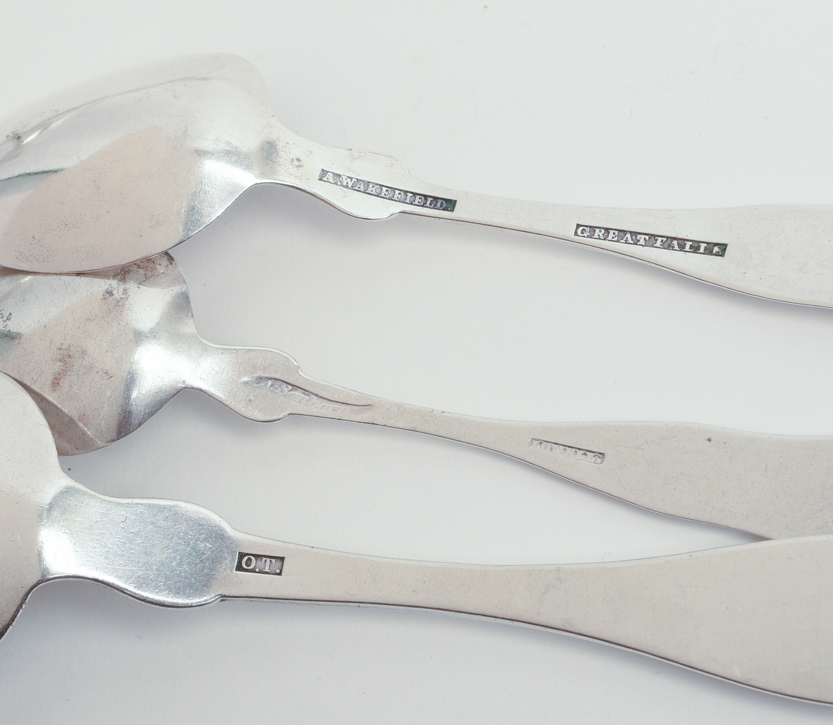 TWENTY COIN SILVER SPOONS.