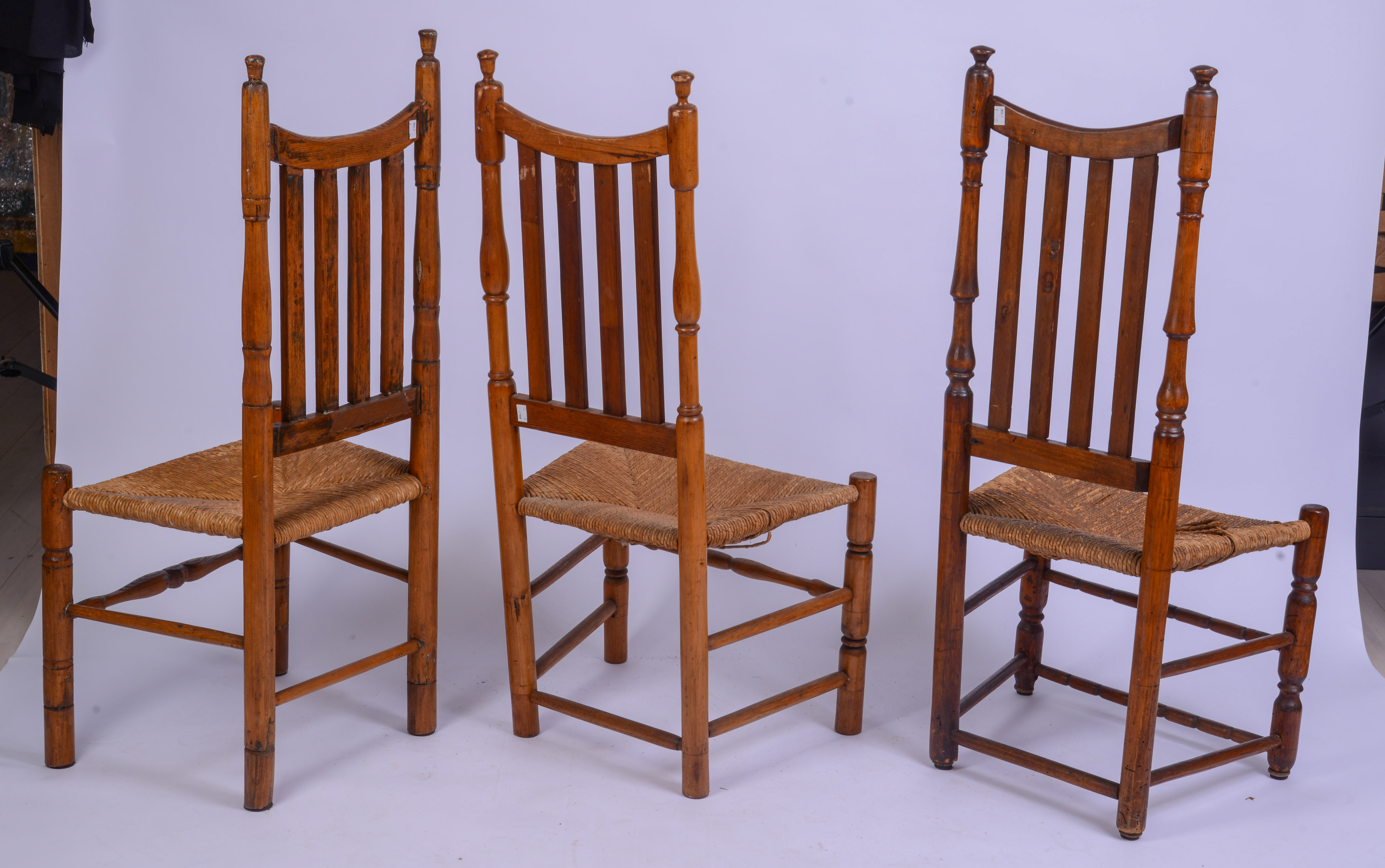 ASSEMBLED SET OF SEVEN SIDE CHAIRS, MILTON OR STRATFORD, CT.